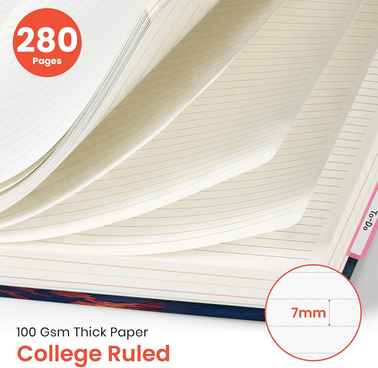 image:imageLarge Lined Spiral Journal for Women Cute Hardcover 5 Subject Notebook for Work 85 x 11 with Removable Dividers amp Tabs College Ruled 280 Pages Aesthetic Journal for Work School amp Note Taking Garden of WhimsyR Dusk Sentinel