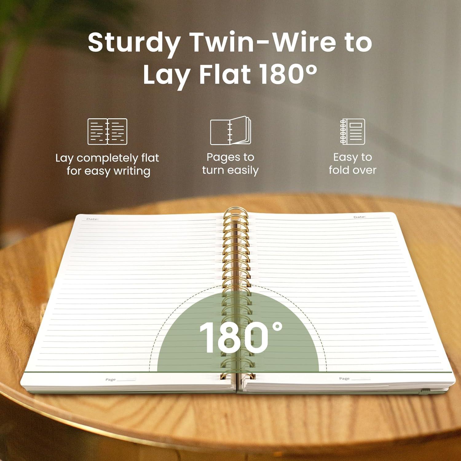 image:imageLined Spiral Notebook Journal for Work 300 Pages Thick B5 71x10 College Ruled Journal for Women amp Writing Hardcover Notebook for Note Taking Perfect for Office Home School Midnight BloomBGreen