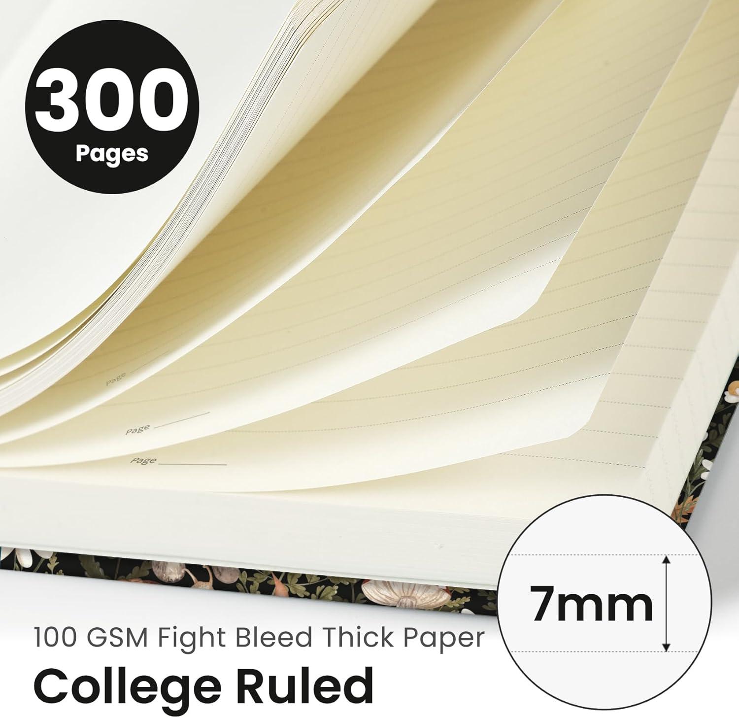 image:imageLined Spiral Notebook Journal for Work 300 Pages Thick B5 71x10 College Ruled Journal for Women amp Writing Hardcover Notebook for Note Taking Perfect for Office Home School Midnight BloomIMushroom