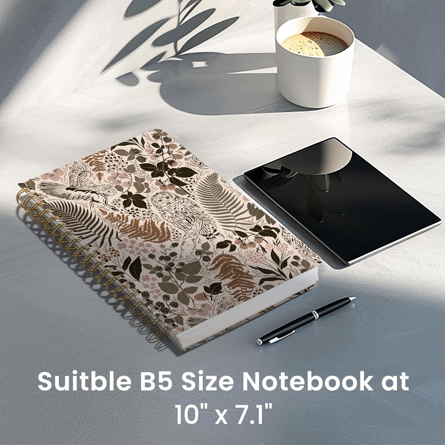 image:imageLined Spiral Notebook Journal for Work 300 Pages Thick B5 71x10 College Ruled Journal for Women amp Writing Hardcover Notebook for Note Taking Perfect for Office Home School Midnight BloomNMagical Forest