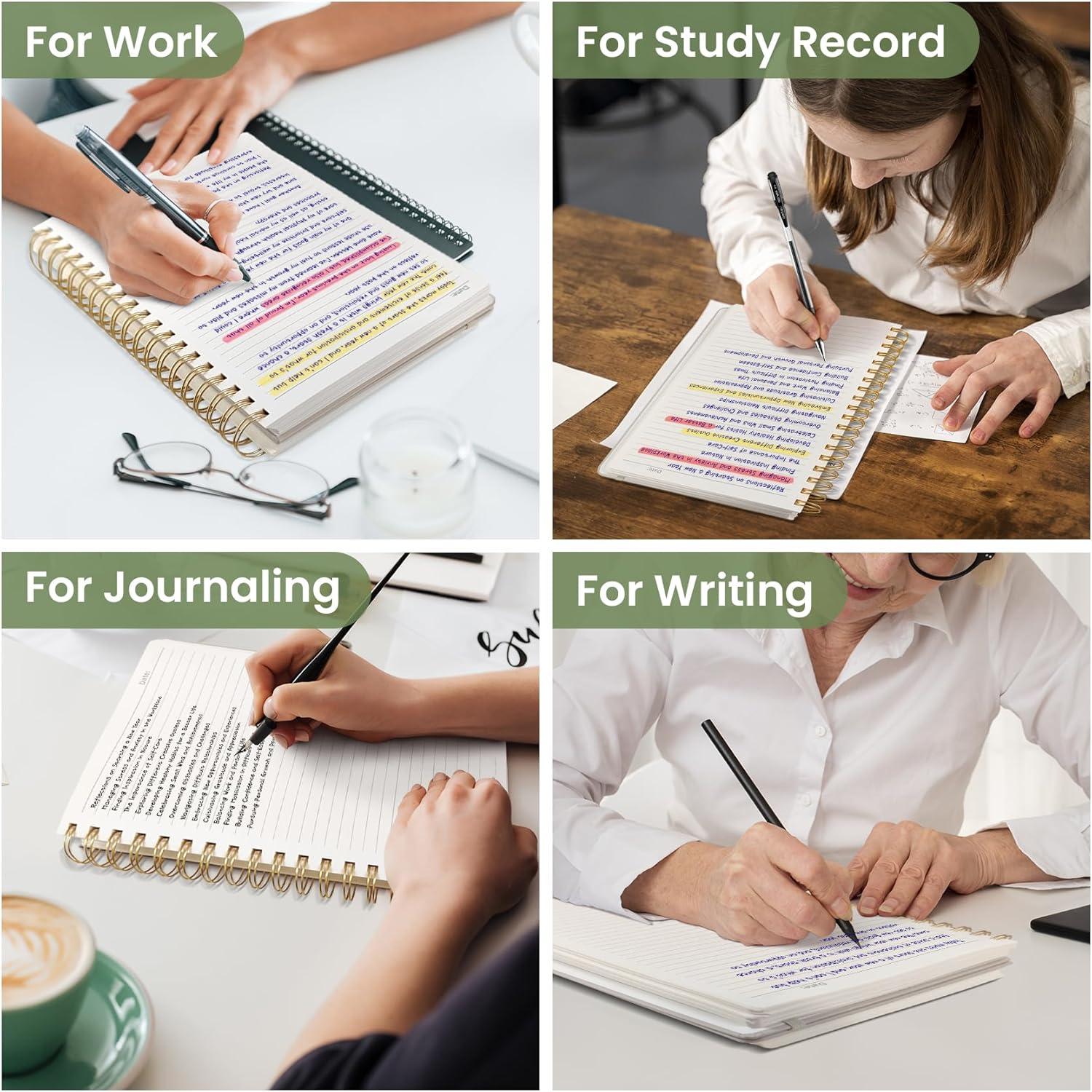 image:imageLined Spiral Notebook Journal for Work 300 Pages Thick B5 71x10 College Ruled Journal for Women amp Writing Hardcover Notebook for Note Taking Perfect for Office Home School Midnight BloomBGreen