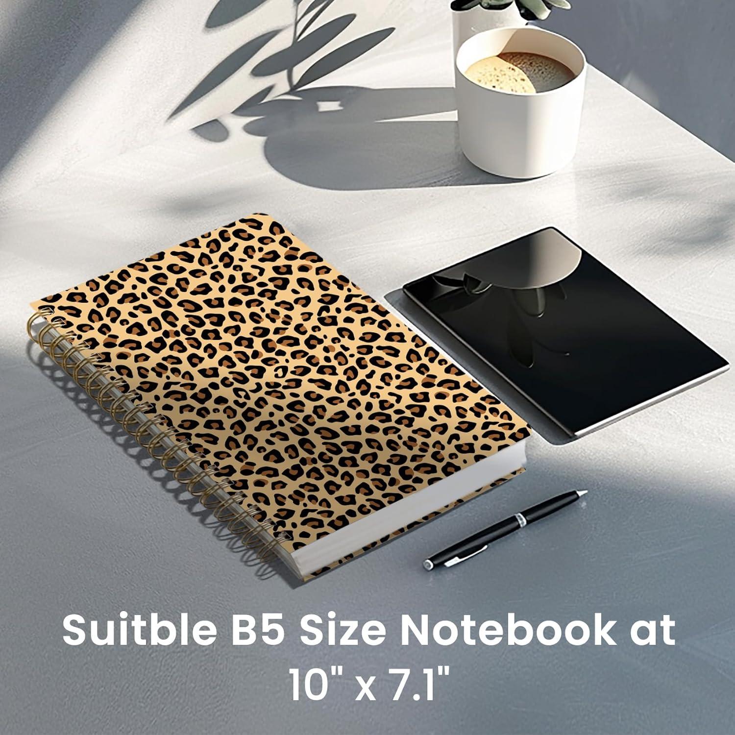 image:imageLined Spiral Notebook Journal for Work 300 Pages Thick B5 71x10 College Ruled Journal for Women amp Writing Hardcover Notebook for Note Taking Perfect for Office Home School Midnight BloomOLeopard