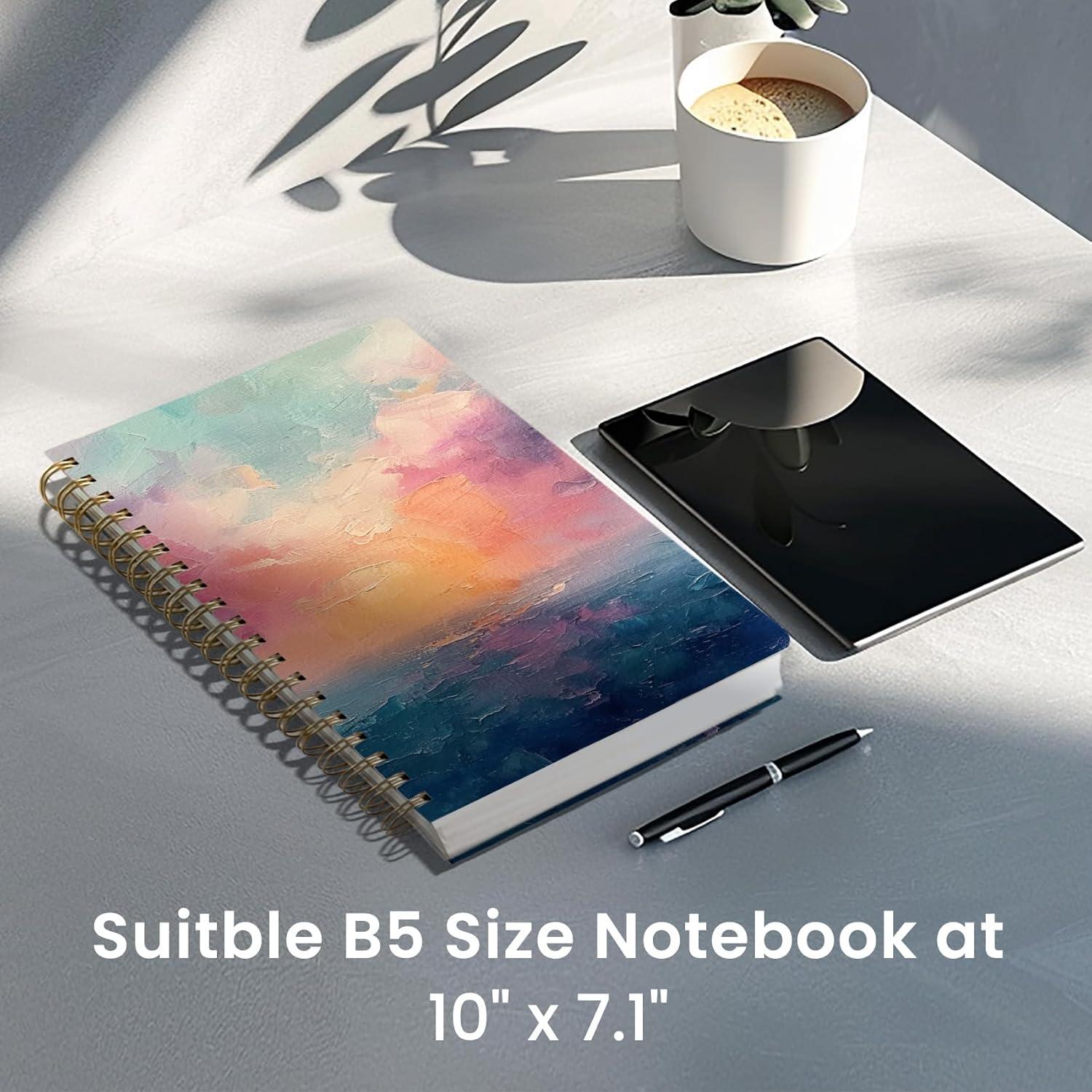 image:imageLined Spiral Notebook Journal for Work 300 Pages Thick B5 71x10 College Ruled Journal for Women amp Writing Hardcover Notebook for Note Taking Perfect for Office Home School Midnight BloomGSunset