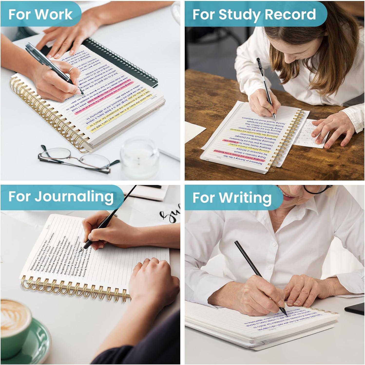 image:imageLined Spiral Notebook Journal for Work 300 Pages Thick B5 71x10 College Ruled Journal for Women amp Writing Hardcover Notebook for Note Taking Perfect for Office Home School Midnight BloomCColor Splash