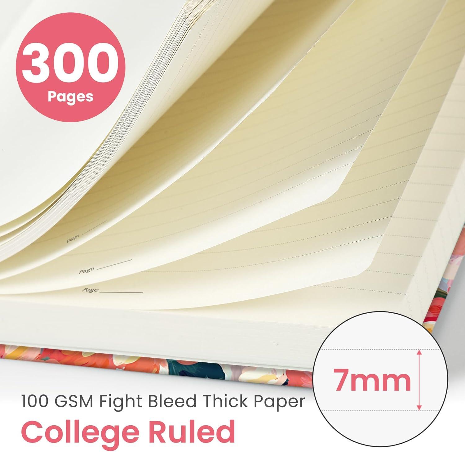 image:imageLined Spiral Notebook Journal for Work 300 Pages Thick B5 71x10 College Ruled Journal for Women amp Writing Hardcover Notebook for Note Taking Perfect for Office Home School Midnight BloomFPastel Garden