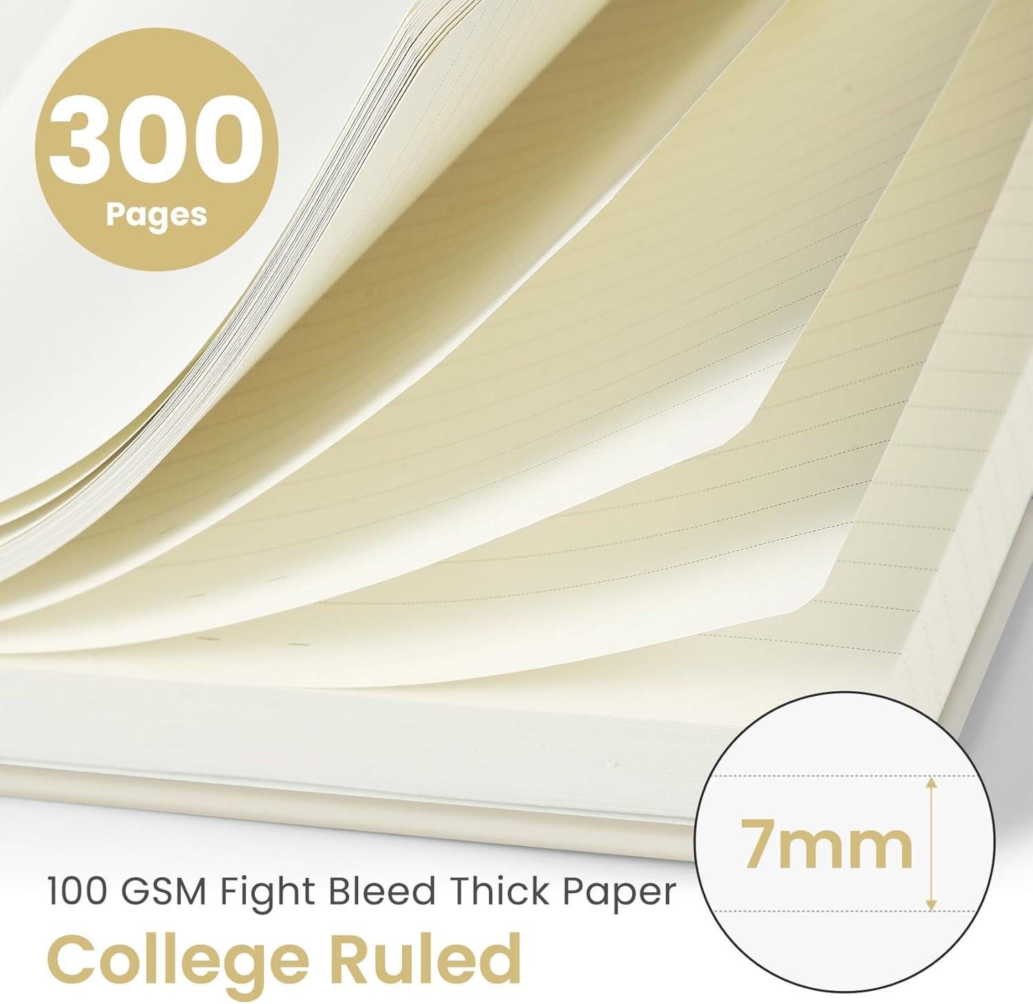 image:imageLined Spiral Notebook Journal for Work 300 Pages Thick B5 71x10 College Ruled Journal for Women amp Writing Hardcover Notebook for Note Taking Perfect for Office Home School Midnight BloomCGrey Beige