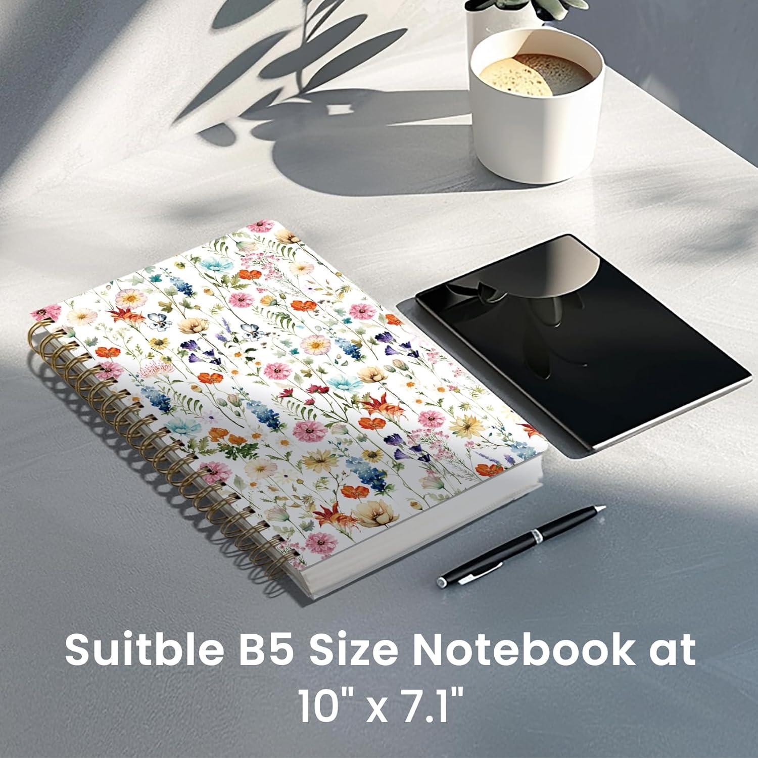 image:imageLined Spiral Notebook Journal for Work 300 Pages Thick B5 71x10 College Ruled Journal for Women amp Writing Hardcover Notebook for Note Taking Perfect for Office Home School Midnight BloomDFloral