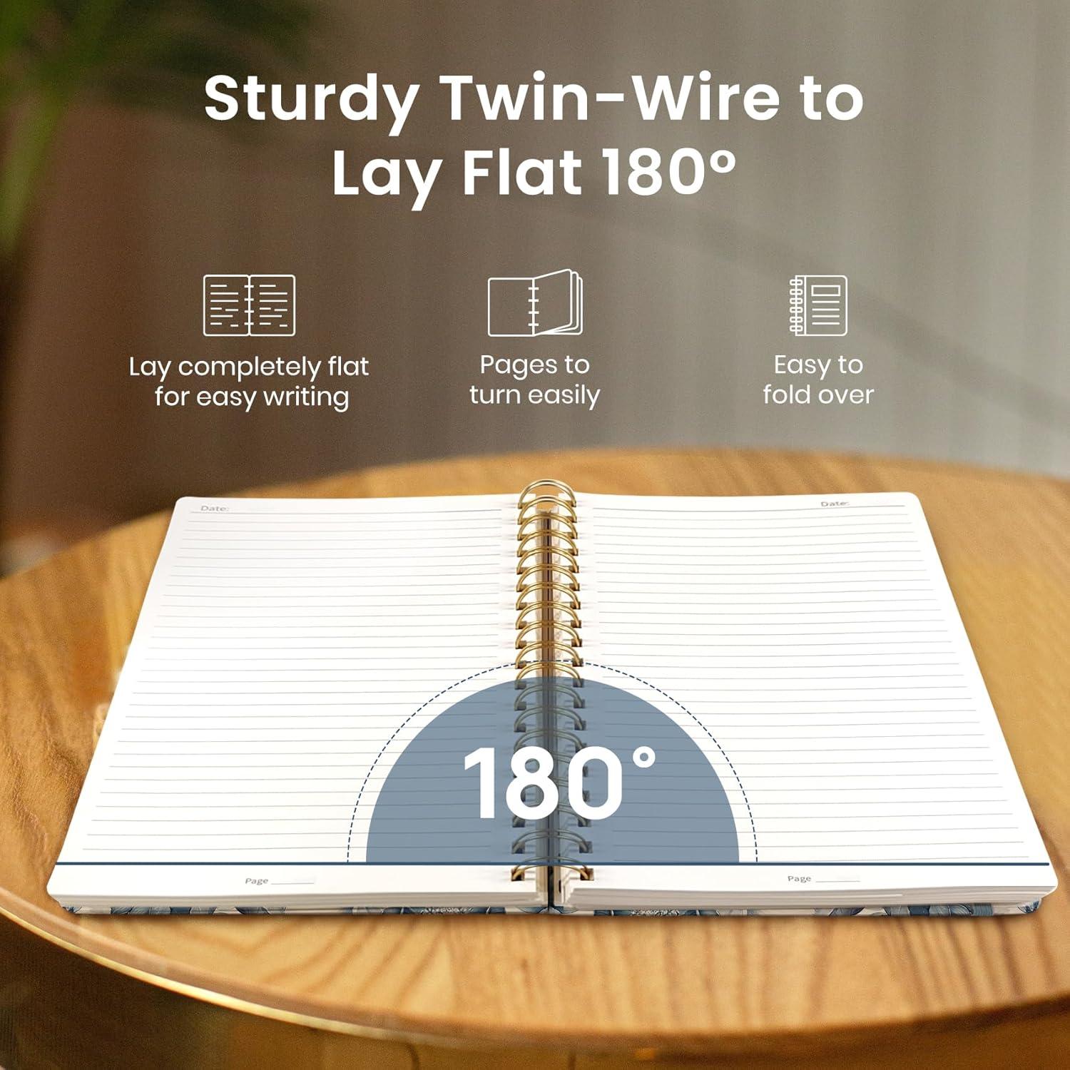 image:imageLined Spiral Notebook Journal for Work 300 Pages Thick B5 71x10 College Ruled Journal for Women amp Writing Hardcover Notebook for Note Taking Perfect for Office Home School Midnight BloomPBlue Floral