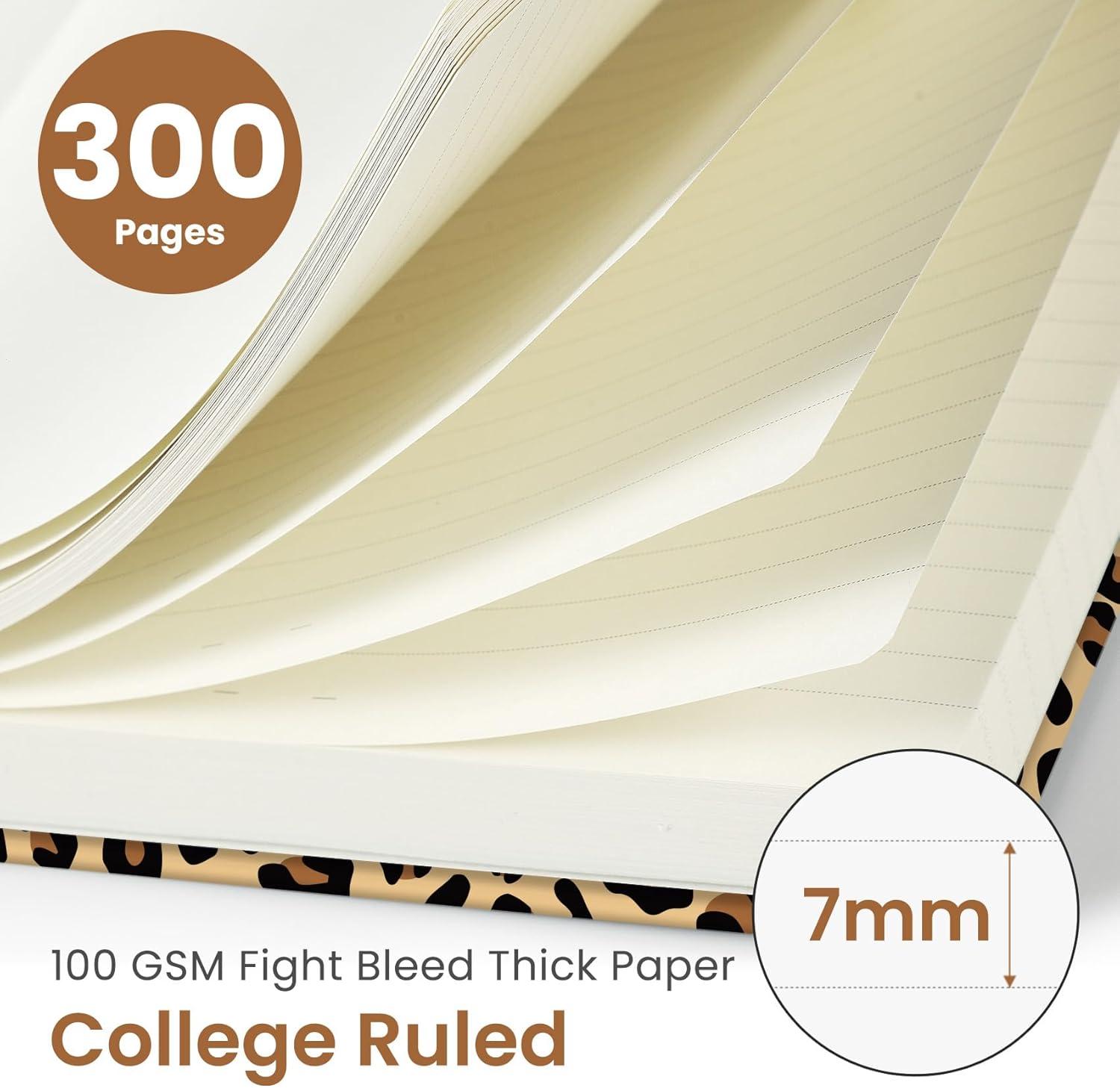 image:imageLined Spiral Notebook Journal for Work 300 Pages Thick B5 71x10 College Ruled Journal for Women amp Writing Hardcover Notebook for Note Taking Perfect for Office Home School Midnight BloomOLeopard