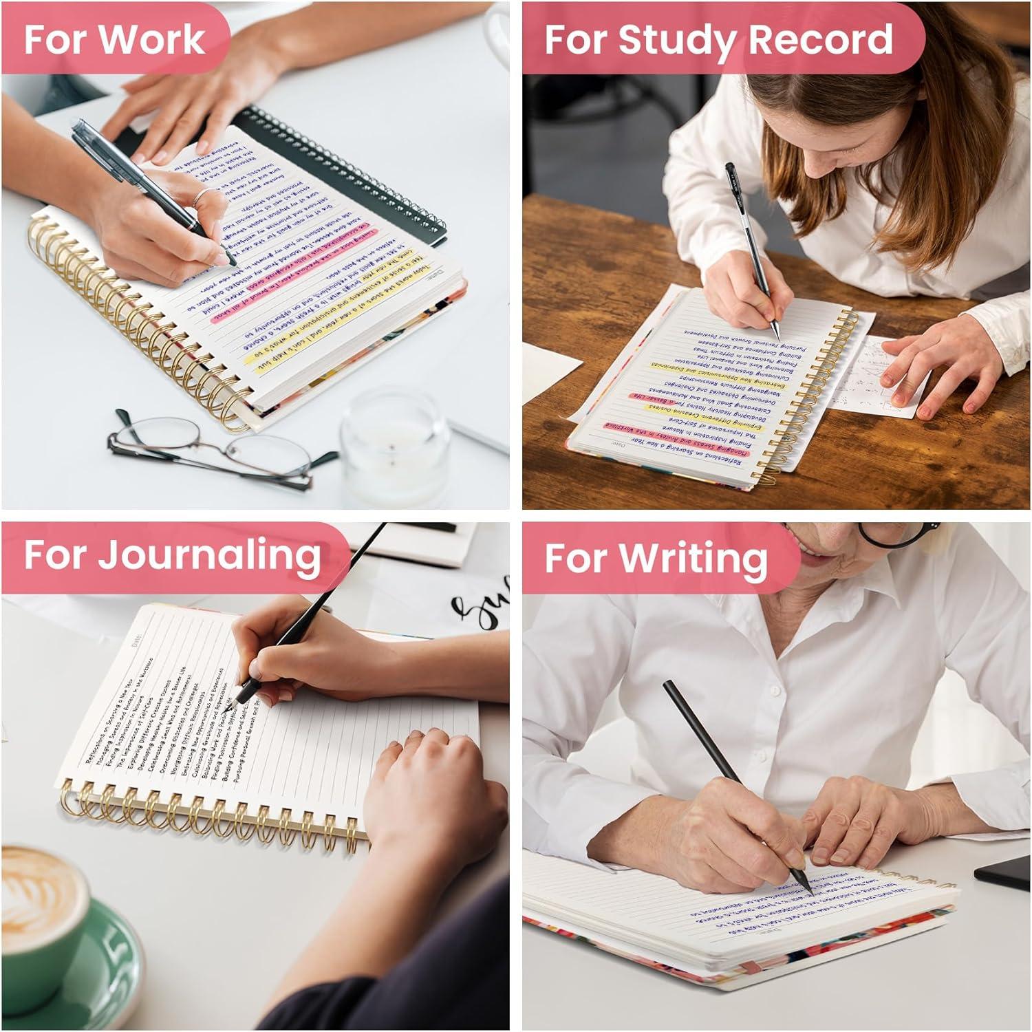 image:imageLined Spiral Notebook Journal for Work 300 Pages Thick B5 71x10 College Ruled Journal for Women amp Writing Hardcover Notebook for Note Taking Perfect for Office Home School Midnight BloomFPastel Garden