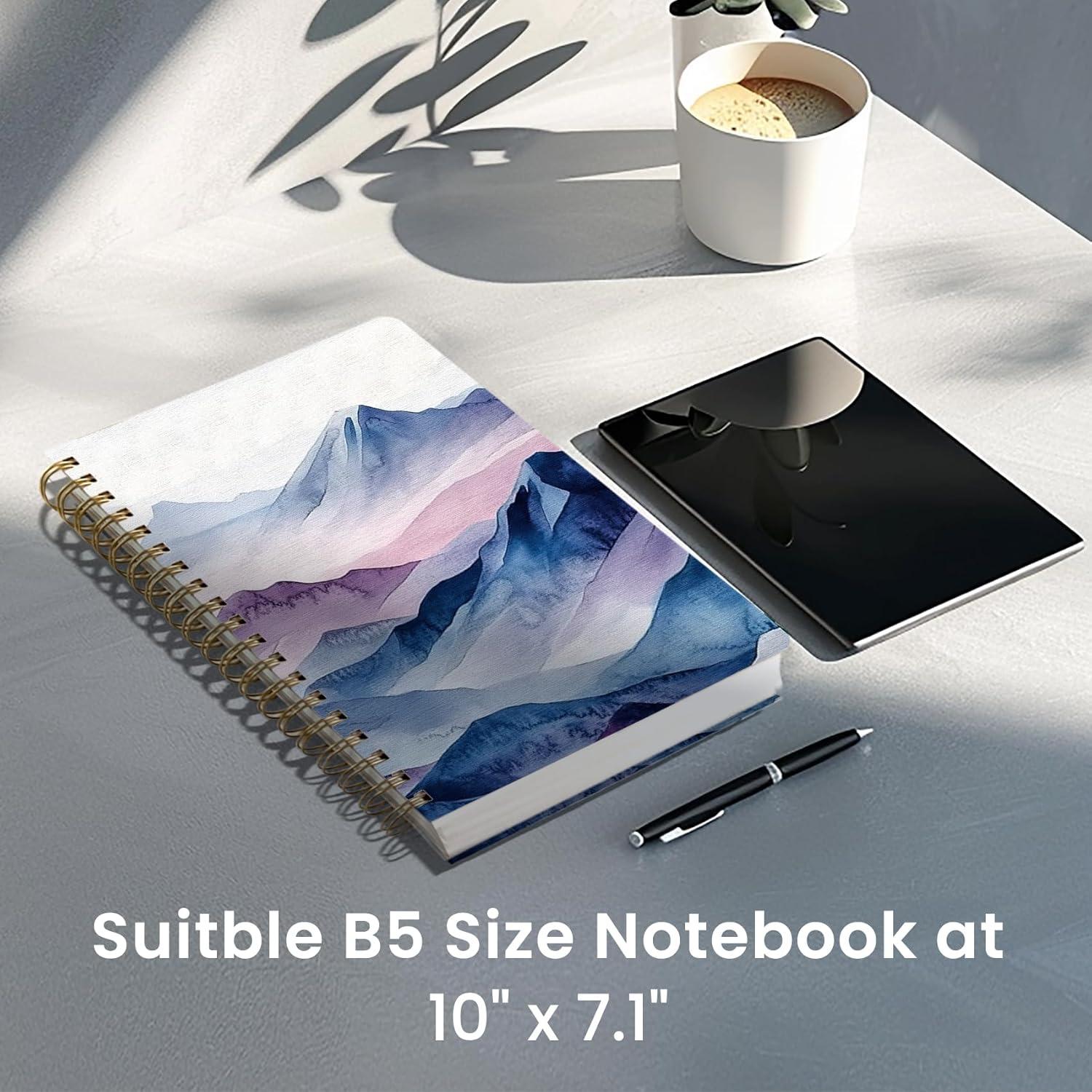 image:imageLined Spiral Notebook Journal for Work 300 Pages Thick B5 71x10 College Ruled Journal for Women amp Writing Hardcover Notebook for Note Taking Perfect for Office Home School Midnight BloomKDistant Peak