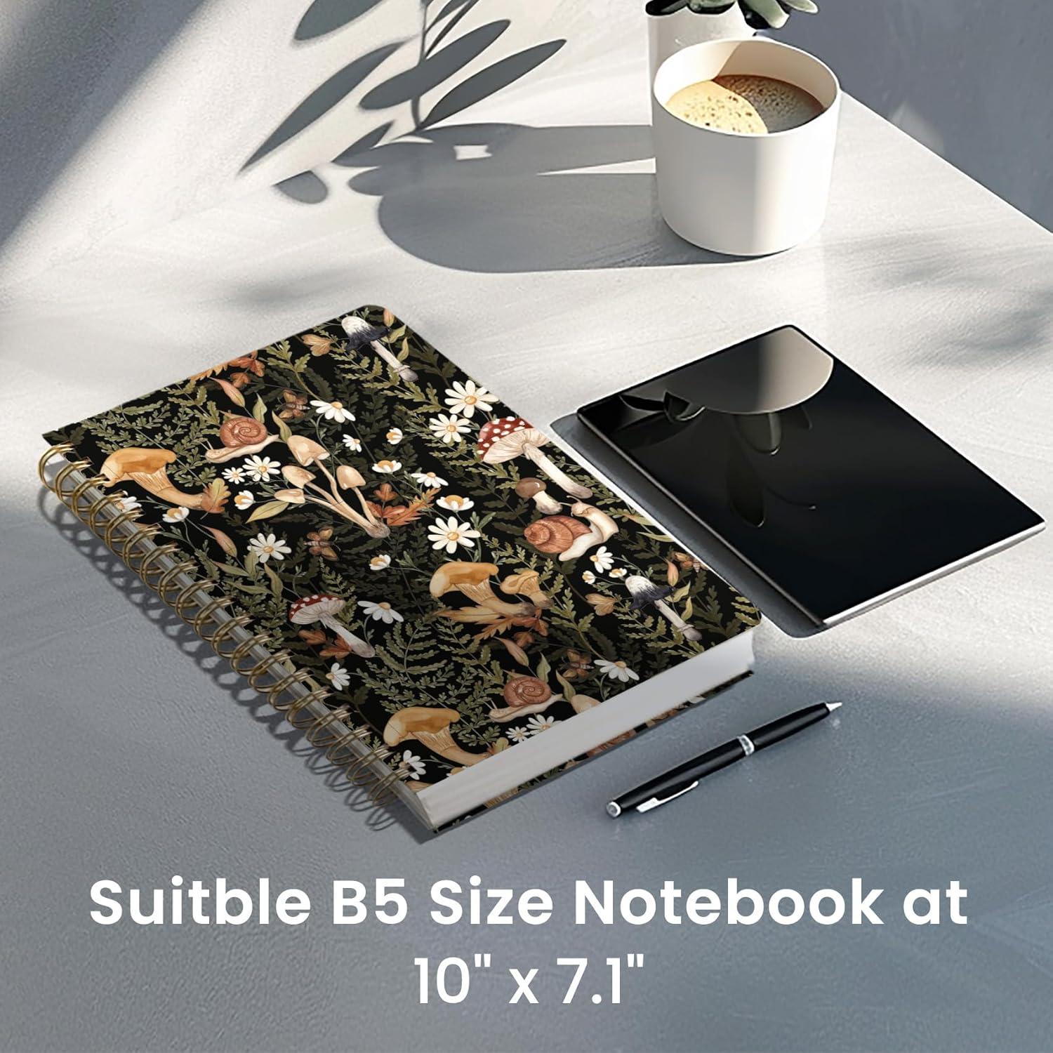 image:imageLined Spiral Notebook Journal for Work 300 Pages Thick B5 71x10 College Ruled Journal for Women amp Writing Hardcover Notebook for Note Taking Perfect for Office Home School Midnight BloomIMushroom
