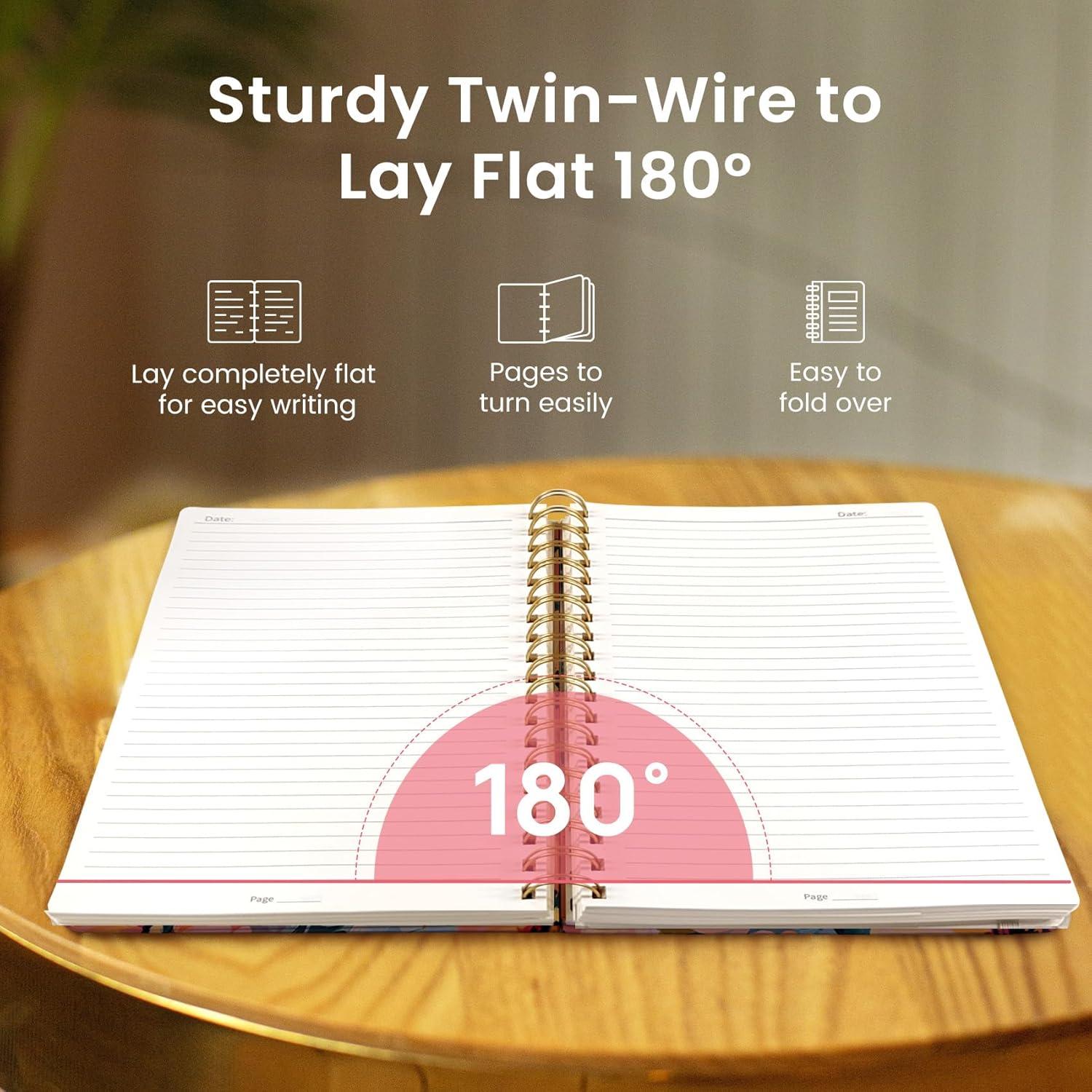 image:imageLined Spiral Notebook Journal for Work 300 Pages Thick B5 71x10 College Ruled Journal for Women amp Writing Hardcover Notebook for Note Taking Perfect for Office Home School Midnight BloomFPastel Garden