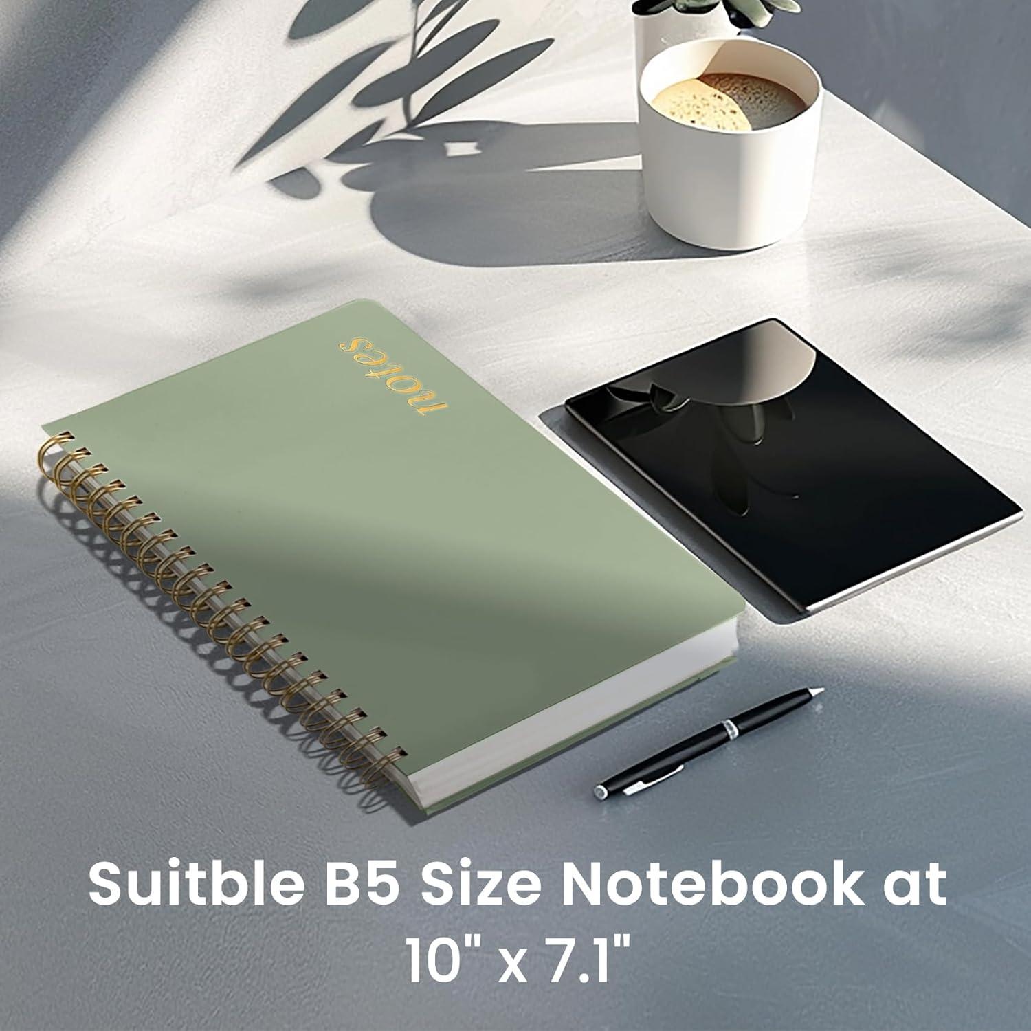 image:imageLined Spiral Notebook Journal for Work 300 Pages Thick B5 71x10 College Ruled Journal for Women amp Writing Hardcover Notebook for Note Taking Perfect for Office Home School Midnight BloomBGreen