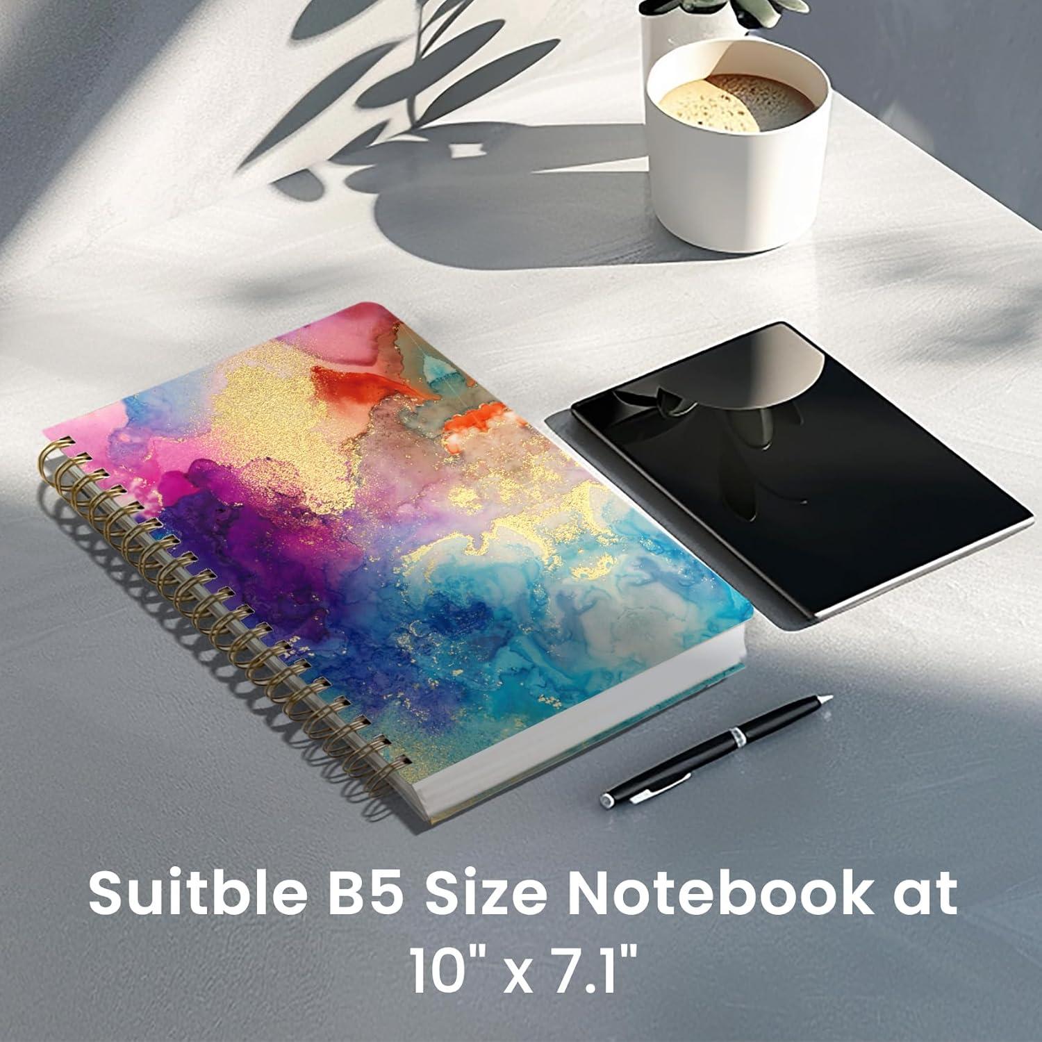 image:imageLined Spiral Notebook Journal for Work 300 Pages Thick B5 71x10 College Ruled Journal for Women amp Writing Hardcover Notebook for Note Taking Perfect for Office Home School Midnight BloomCColor Splash
