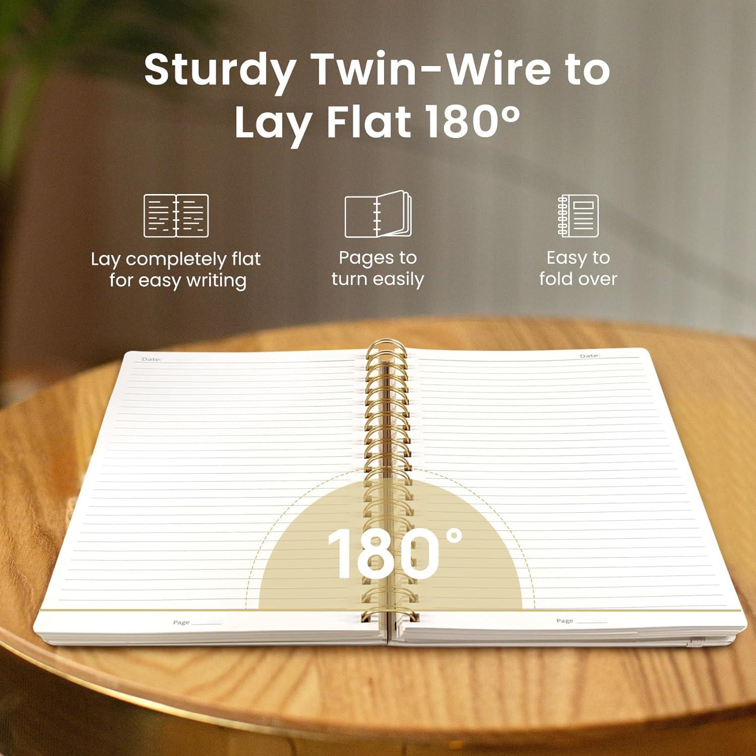 image:imageLined Spiral Notebook Journal for Work 300 Pages Thick B5 71x10 College Ruled Journal for Women amp Writing Hardcover Notebook for Note Taking Perfect for Office Home School Midnight BloomCGrey Beige