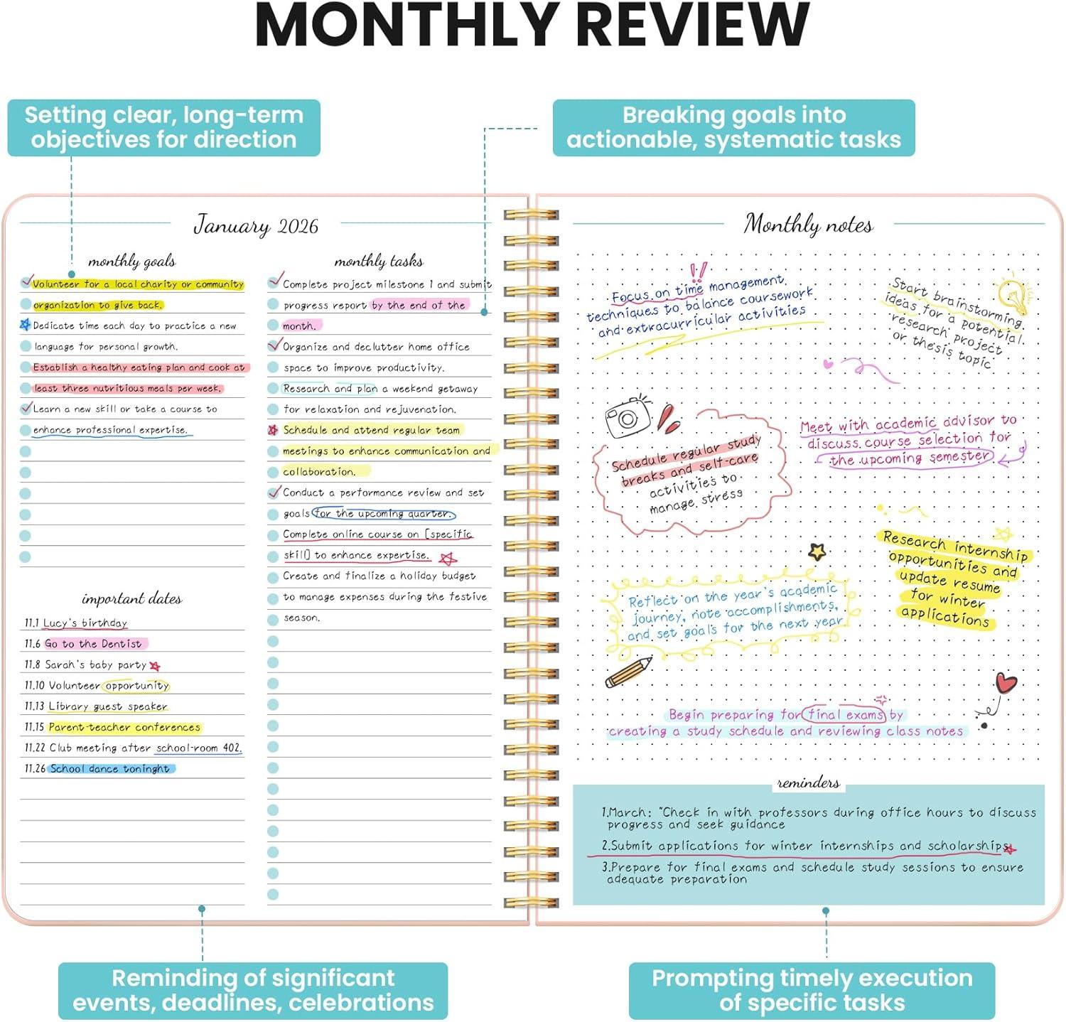 image:imageMonthly Planner 20252027 2 Year Months Planner Calendar 20252027 July 2025 June 2027 7 x 10 2527 Monthly Calendar Planner 24 Months Perfect for School Office Home Planning GreenDPink