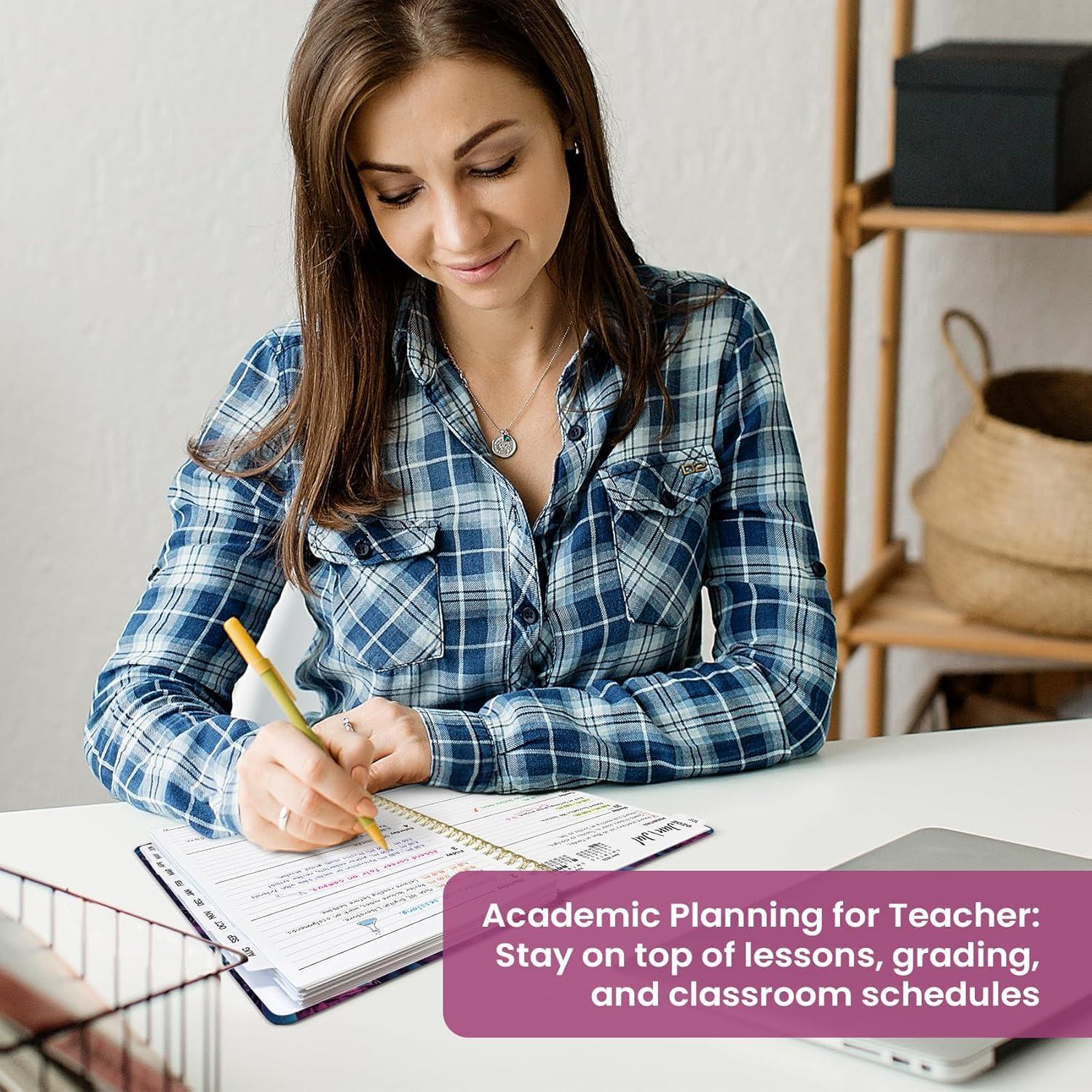 image:imagePlanner 20262027 Academic Monthly Weekly Spiral Calendar July 2026 June 2027 Hardcover Agenda Notebook with Tabs 85 x 11 Perfect for Students Teachers School amp Daily Planning Twilight BloomWOcean Glow