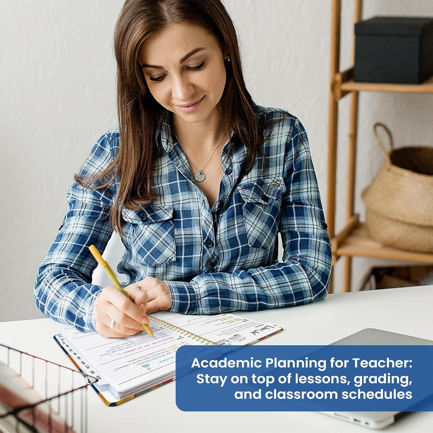 image:imagePlanner 20262027 Academic Monthly Weekly Spiral Calendar July 2026 June 2027 Hardcover Agenda Notebook with Tabs 85 x 11 Perfect for Students Teachers School amp Daily Planning Twilight BloomEVivid Petals