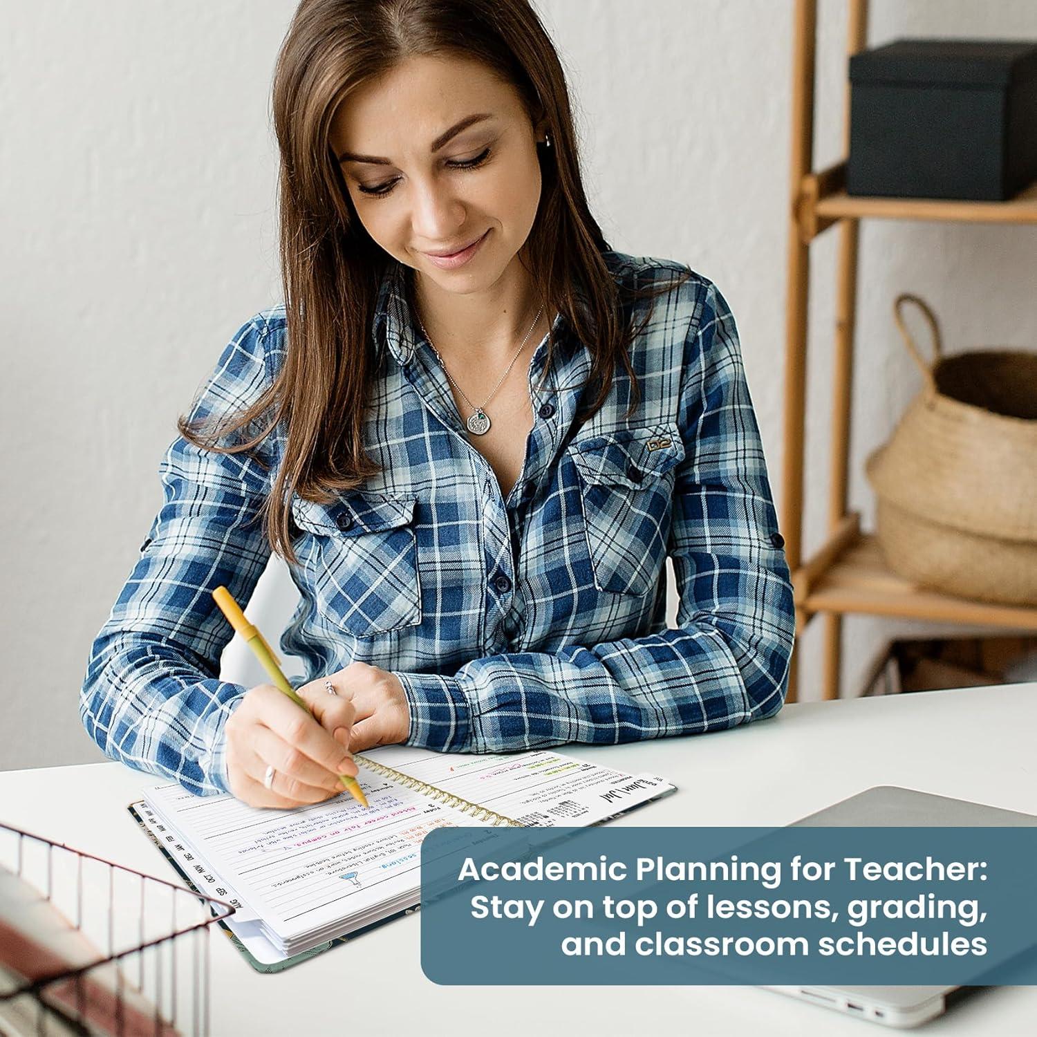 image:imagePlanner 20262027 Academic Monthly Weekly Spiral Calendar July 2026 June 2027 Hardcover Agenda Notebook with Tabs 85 x 11 Perfect for Students Teachers School amp Daily Planning Twilight BloomBCitrus Bloom