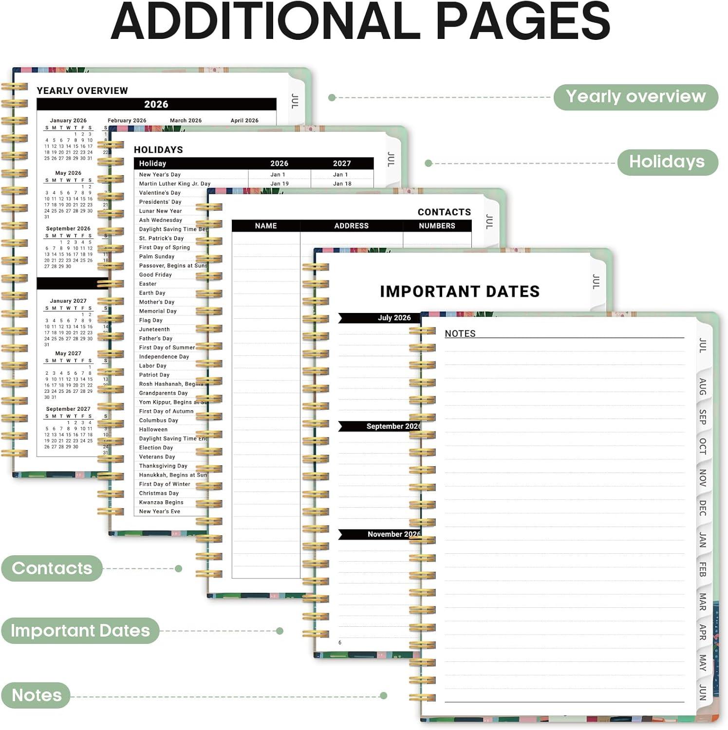 image:imagePlanner 20262027 Academic Monthly Weekly Spiral Calendar July 2026 June 2027 Hardcover Agenda Notebook with Tabs 85 x 11 Perfect for Students Teachers School amp Daily Planning Twilight BloomNShelf Stories