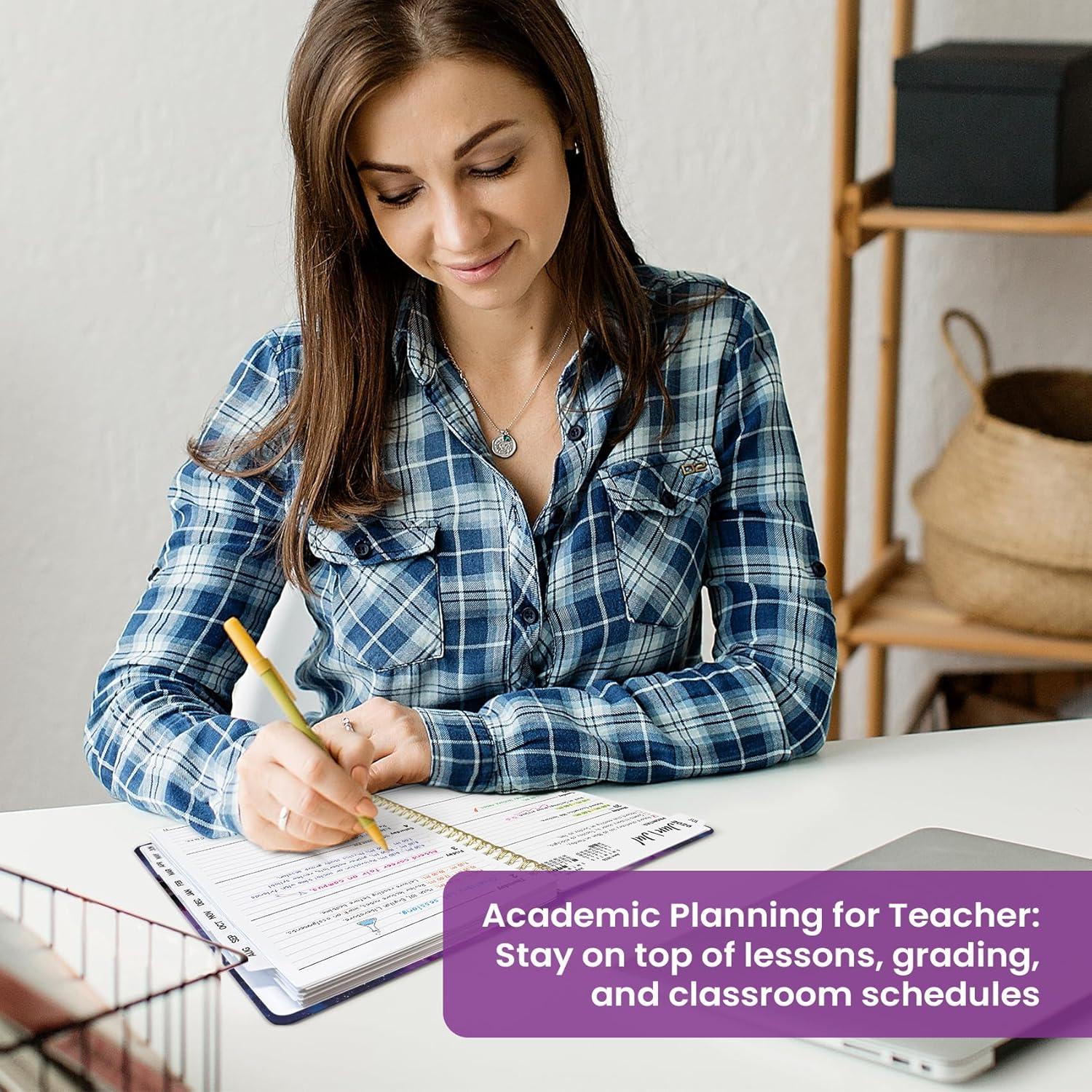 image:imagePlanner 20262027 Academic Monthly Weekly Spiral Calendar July 2026 June 2027 Hardcover Agenda Notebook with Tabs 85 x 11 Perfect for Students Teachers School amp Daily Planning Twilight BloomRViolet Lagoon