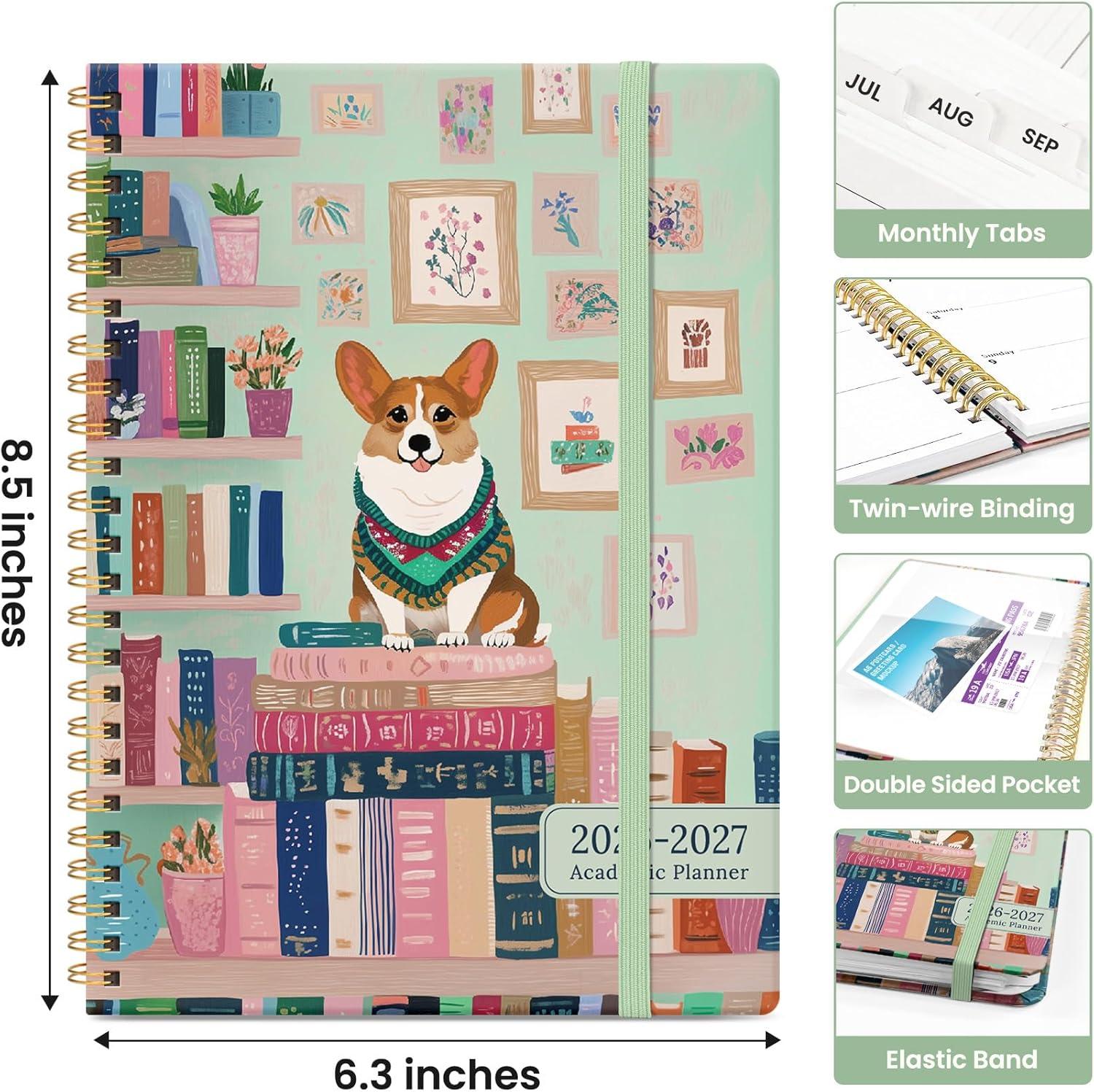 image:imagePlanner 20262027 Academic Monthly Weekly Spiral Calendar July 2026 June 2027 Hardcover Agenda Notebook with Tabs 85 x 11 Perfect for Students Teachers School amp Daily Planning Twilight BloomNShelf Stories