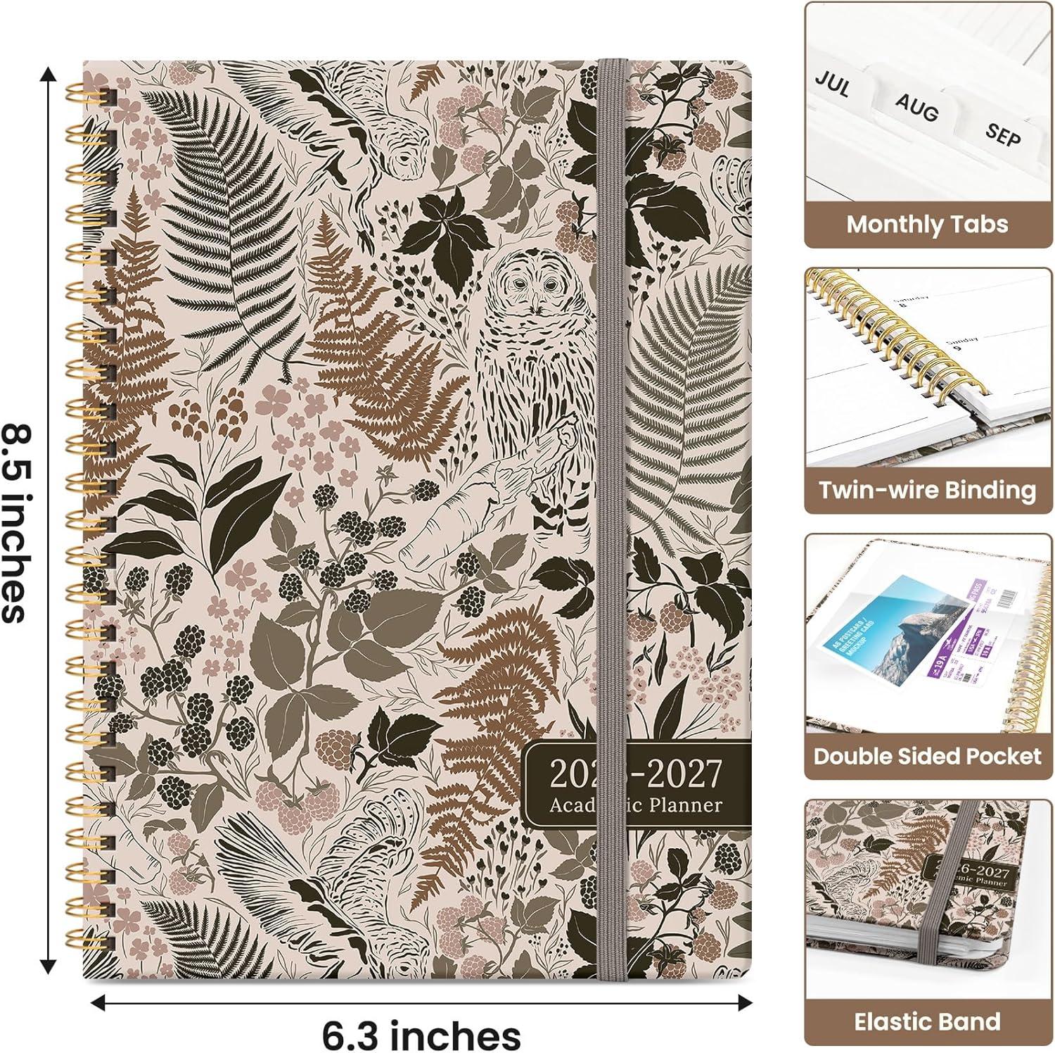 image:imagePlanner 20262027 Academic Monthly and Weekly Calendar Planner for Women July 2026 June 2027 Hardcover Pretty Agenda Planner Book with Tabs Spiral Daily Organizer for School Office Home Supplies 63 x 85 Blue FloralGMagical Forest