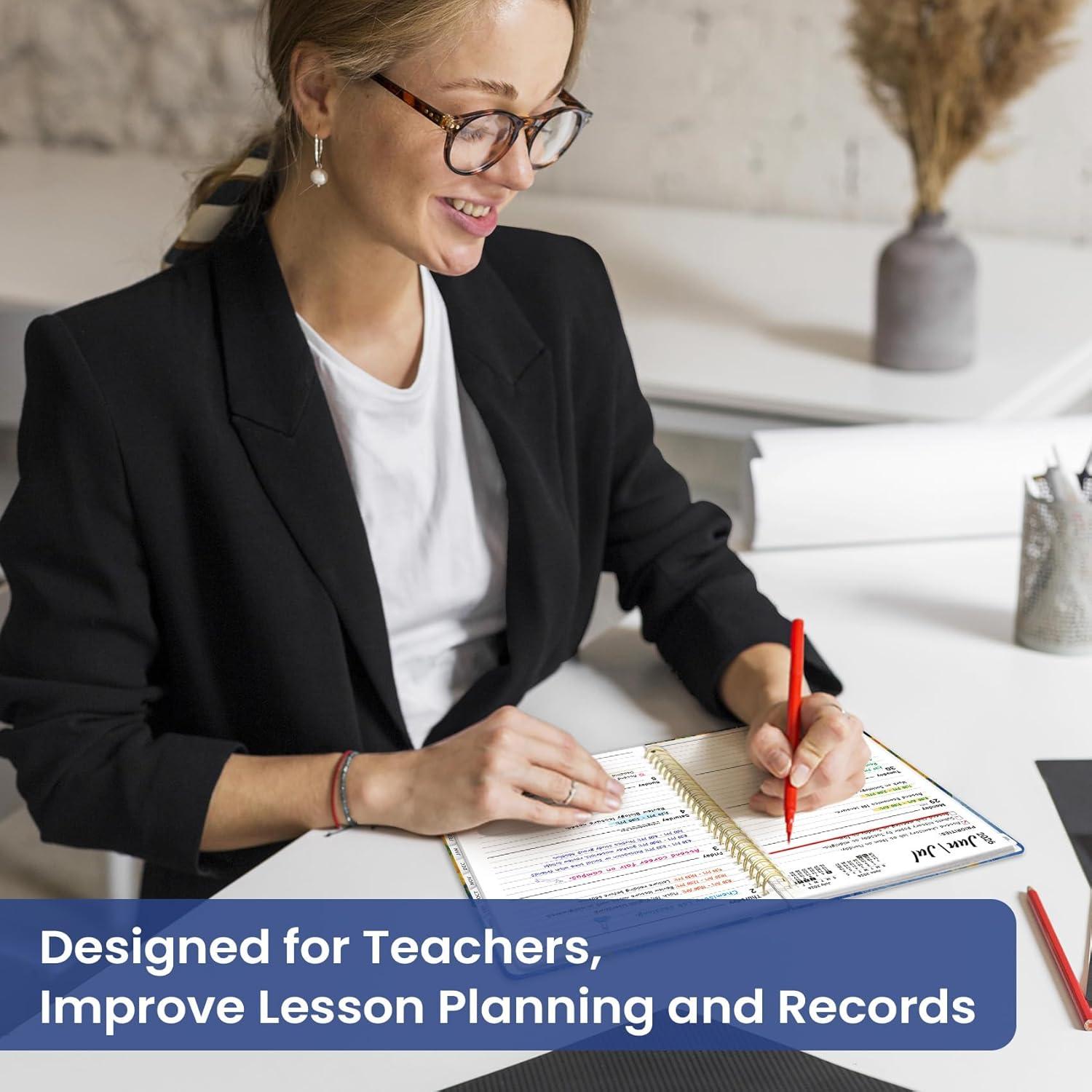 image:imagePlanner 20262027 Academic Year Monthly and Weekly Calendar Planner Jul 2026 Jun 2027 Hardcover Teacher Student Planning Agenda book with Tabs Perfect for School Office Supplies 63 x 85 Wild RoseZMidnight Stroll