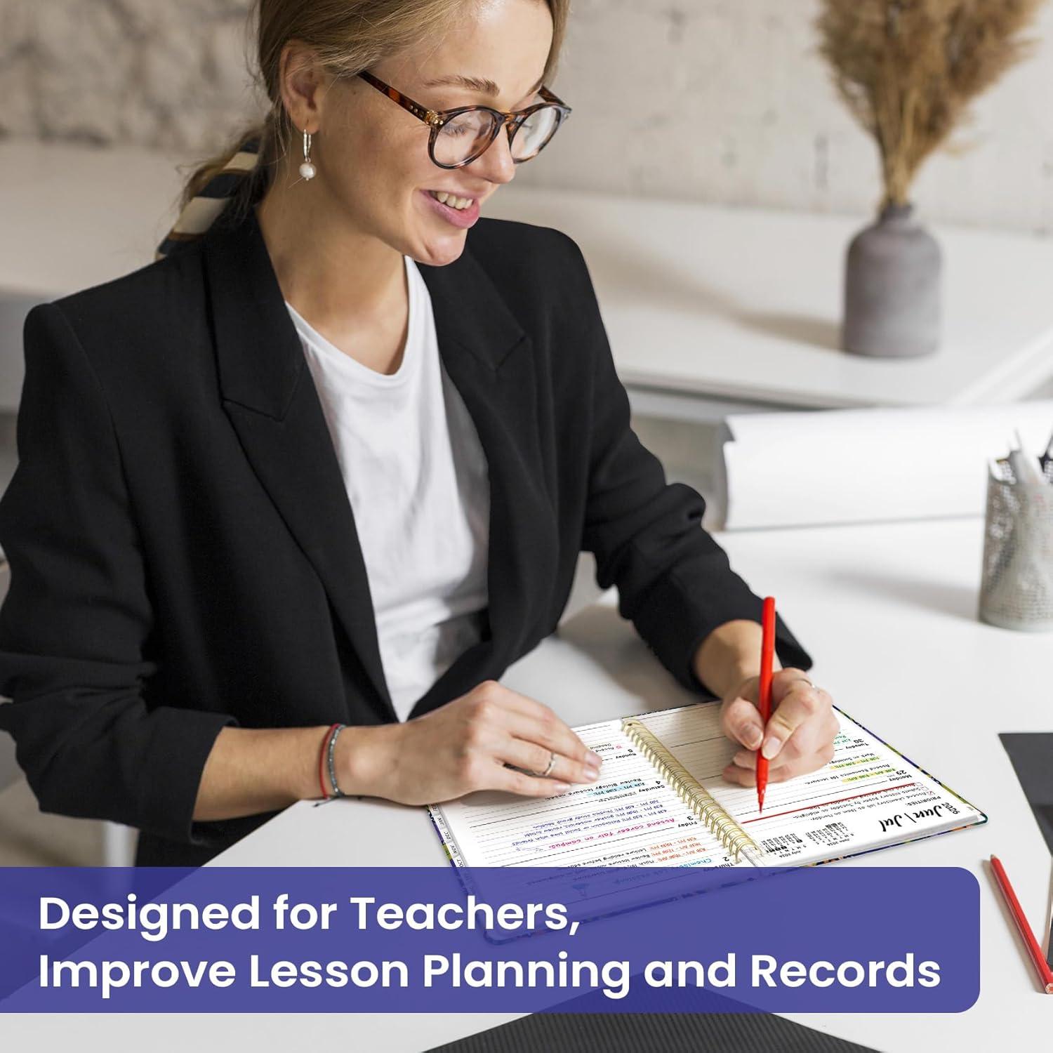 image:imagePlanner 20262027 Academic Year Monthly and Weekly Calendar Planner Jul 2026 Jun 2027 Hardcover Teacher Student Planning Agenda book with Tabs Perfect for School Office Supplies 63 x 85 Wild RoseVPetal Rhythm