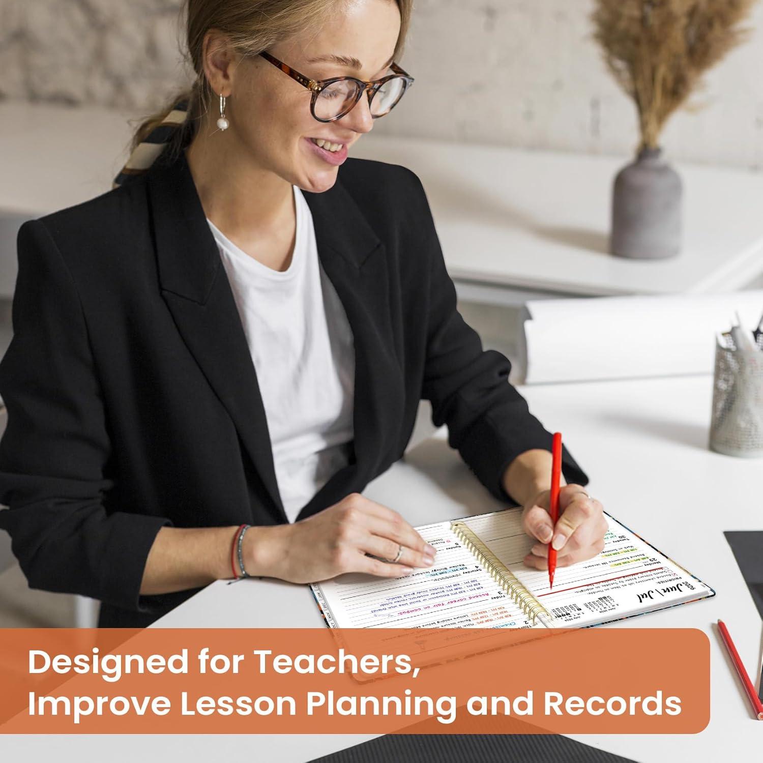 image:imagePlanner 20262027 Academic Year Monthly and Weekly Calendar Planner Jul 2026 Jun 2027 Hardcover Teacher Student Planning Agenda book with Tabs Perfect for School Office Supplies 63 x 85 Wild RoseREnchanted Mushrooms