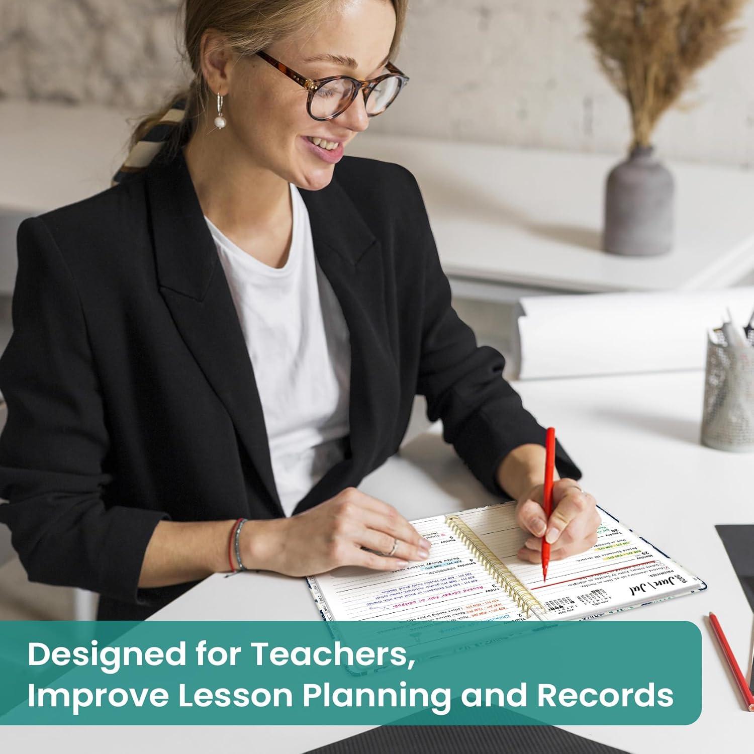 image:imagePlanner 20262027 Academic Year Monthly and Weekly Calendar Planner Jul 2026 Jun 2027 Hardcover Teacher Student Planning Agenda book with Tabs Perfect for School Office Supplies 63 x 85 Wild RoseZOctopus Drift