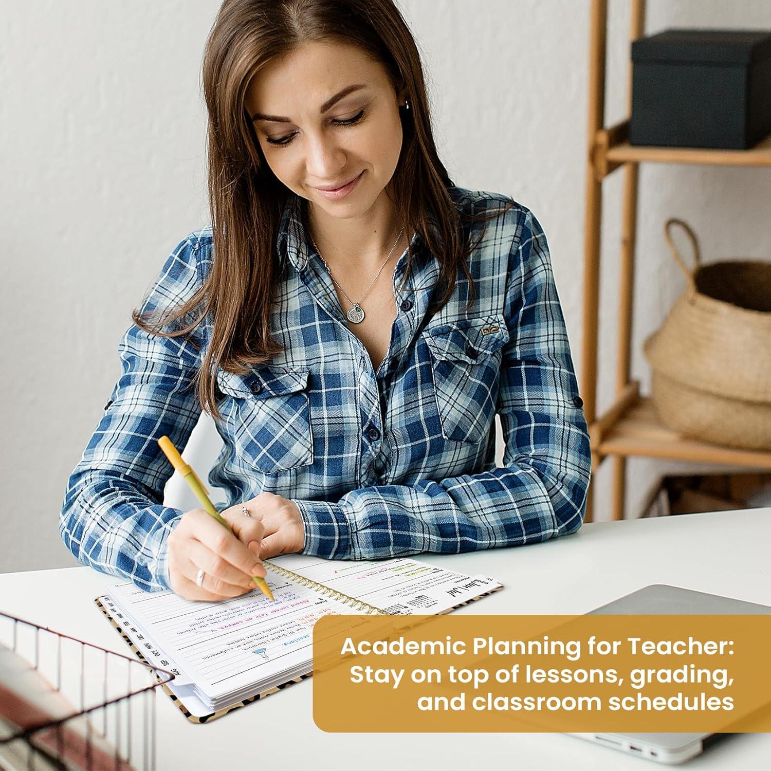 image:imagePlanner 20262027 Academic Year Monthly and Weekly Calendar Planner Jul 2026 Jun 2027 Hardcover Teacher Student Planning Agenda book with Tabs Perfect for School Office Supplies 63 x 85 Wild RoseBLeopard