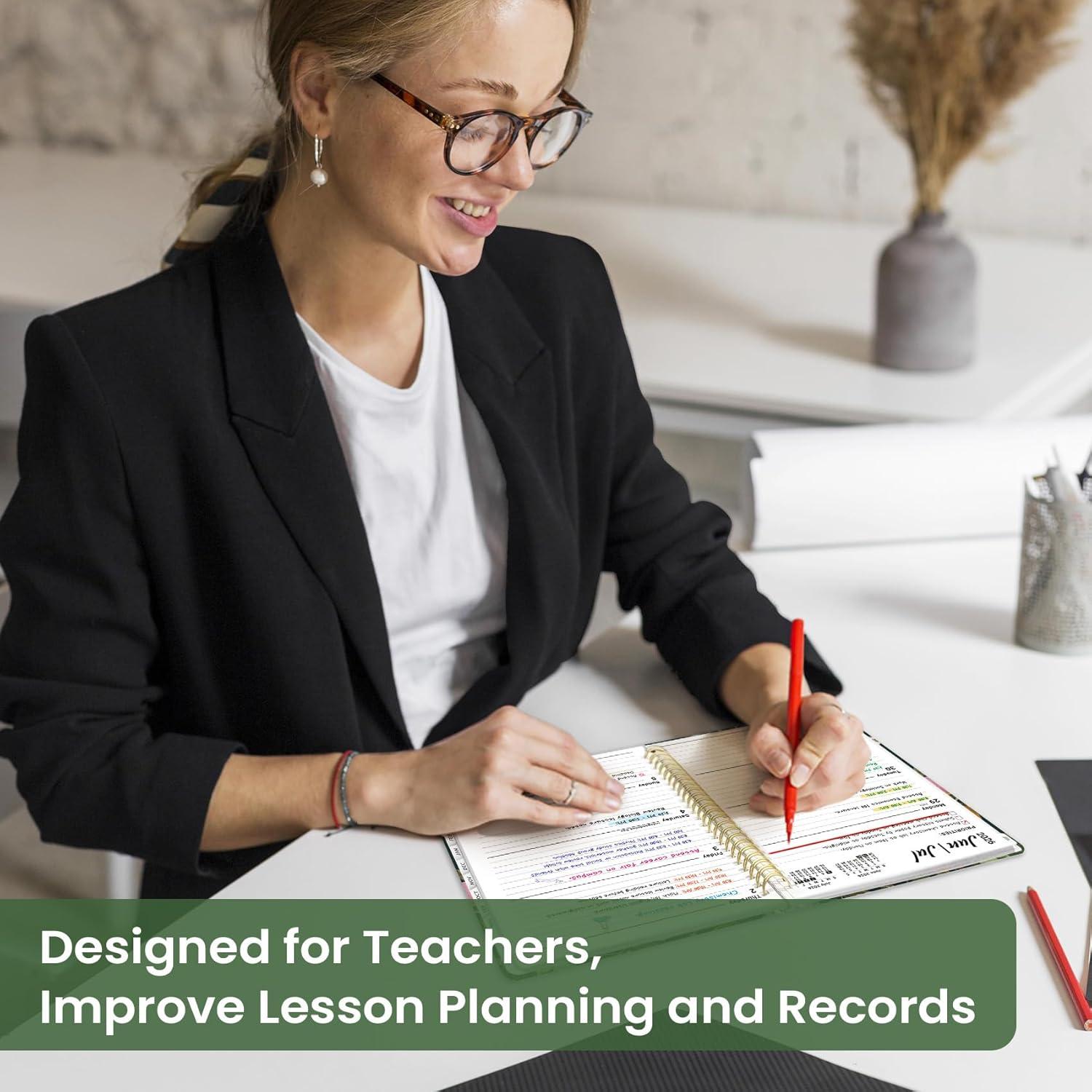 image:imagePlanner 20262027 Academic Year Monthly and Weekly Calendar Planner Jul 2026 Jun 2027 Hardcover Teacher Student Planning Agenda book with Tabs Perfect for School Office Supplies 63 x 85 Wild RosePColorful Painting