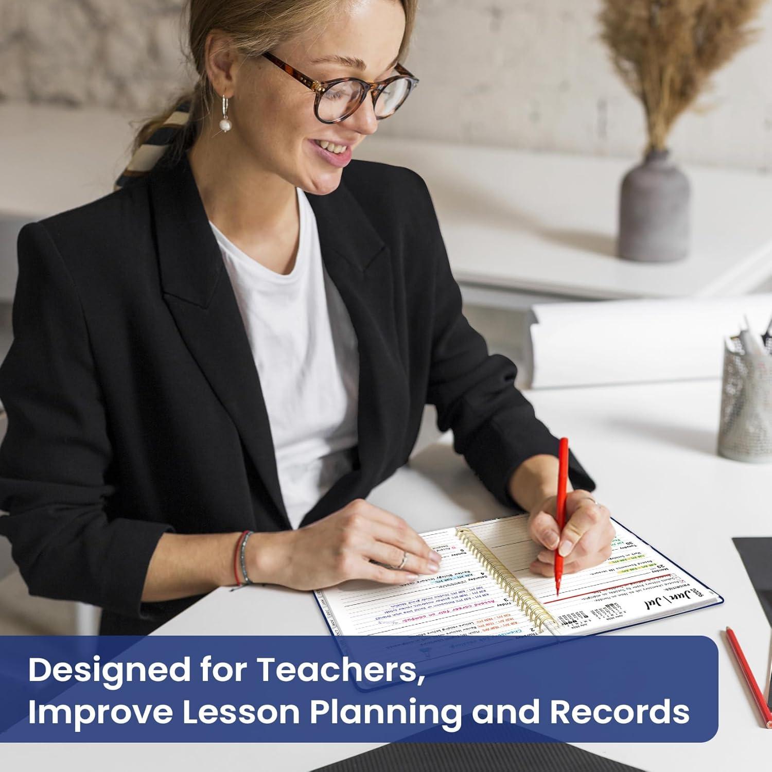 image:imagePlanner 20262027 Academic Year Monthly and Weekly Calendar Planner Jul 2026 Jun 2027 Hardcover Teacher Student Planning Agenda book with Tabs Perfect for School Office Supplies 63 x 85 Wild RoseOLavish Bloom