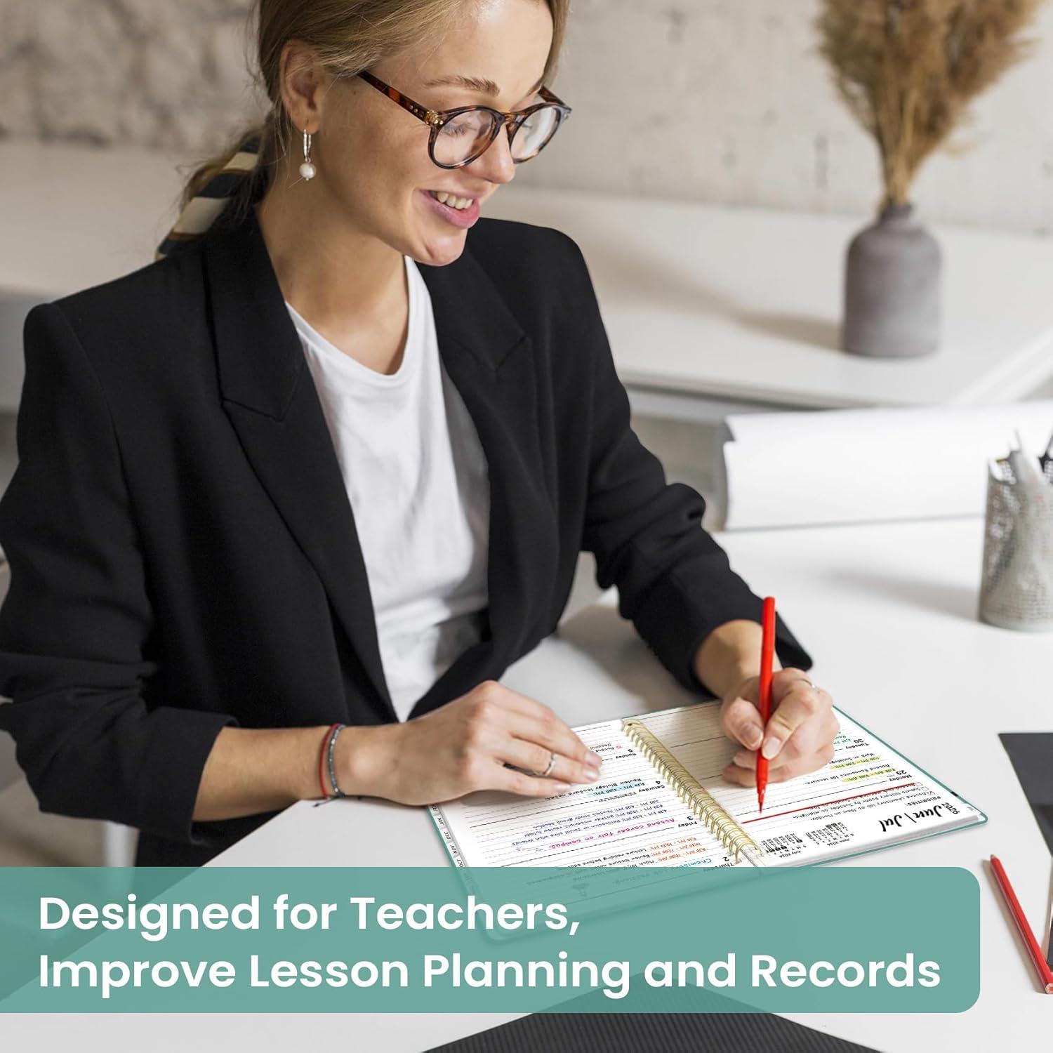 image:imagePlanner 20262027 Academic Year Monthly and Weekly Calendar Planner Jul 2026 Jun 2027 Hardcover Teacher Student Planning Agenda book with Tabs Perfect for School Office Supplies 63 x 85 Wild RoseGDepths Whale