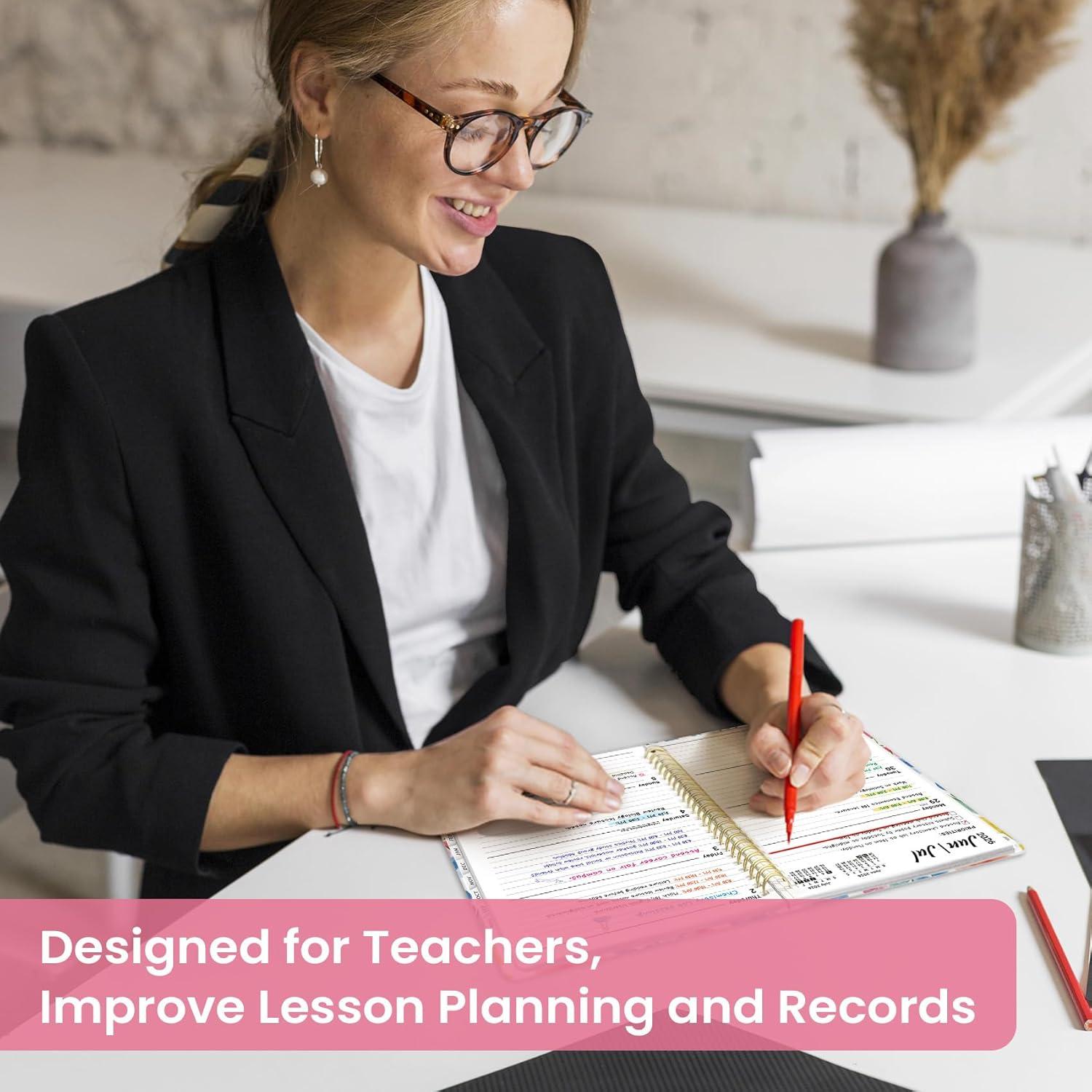 image:imagePlanner 20262027 Academic Year Monthly and Weekly Calendar Planner Jul 2026 Jun 2027 Hardcover Teacher Student Planning Agenda book with Tabs Perfect for School Office Supplies 63 x 85 Wild RoseBBloom Floral