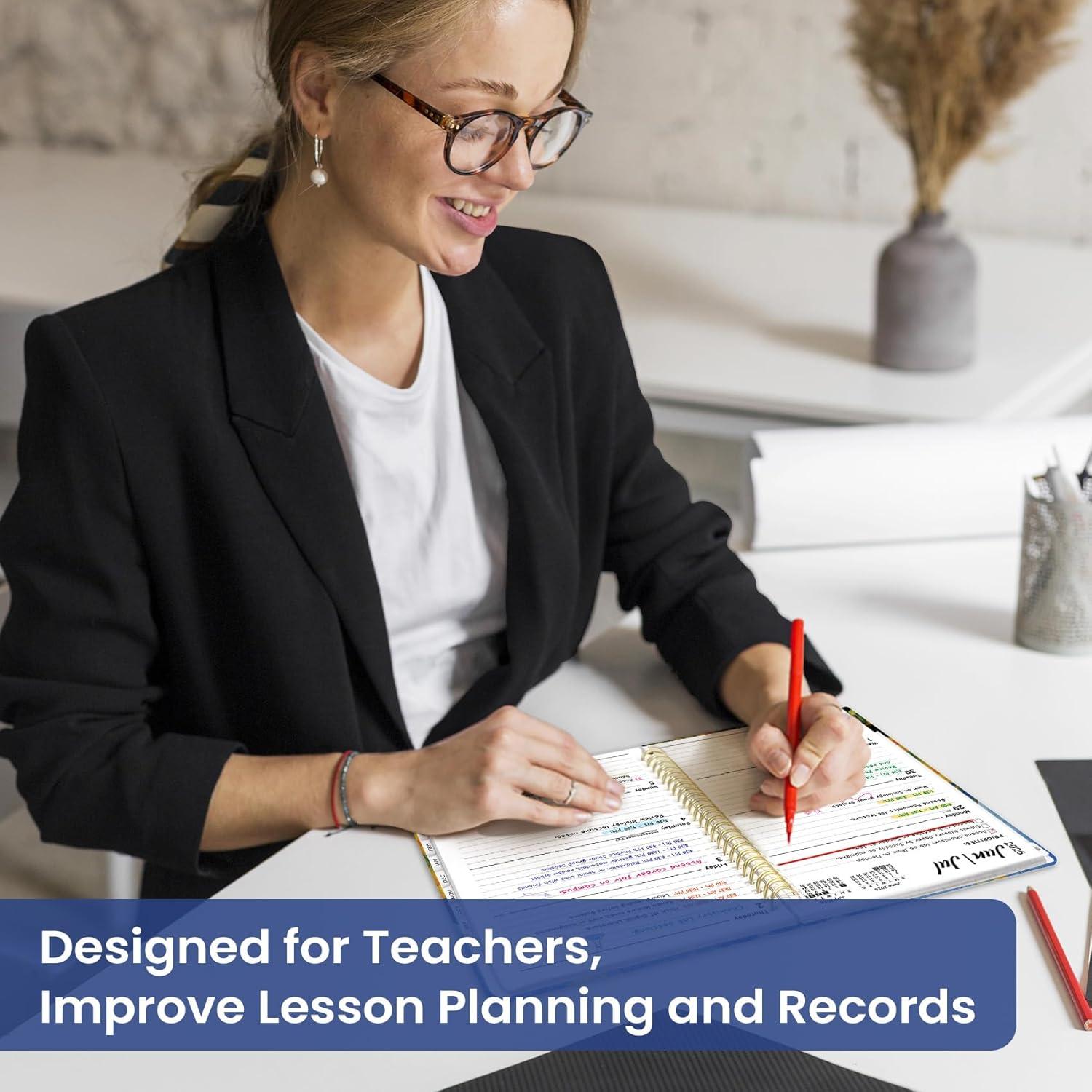 image:imagePlanner 20262027 Academic Year Monthly and Weekly Calendar Planner Jul 2026 Jun 2027 Hardcover Teacher Student Planning Agenda book with Tabs Perfect for School Office Supplies 63 x 85 Wild RoseZMidnight Stroll