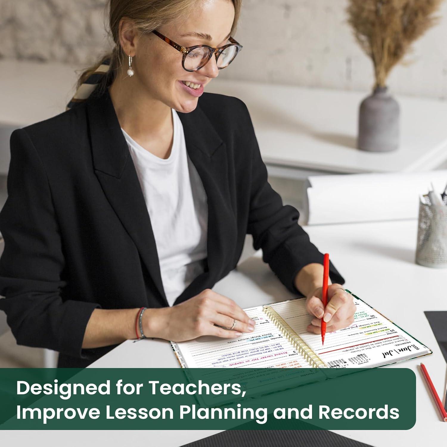 image:imagePlanner 20262027 Academic Year Monthly and Weekly Calendar Planner Jul 2026 Jun 2027 Hardcover Teacher Student Planning Agenda book with Tabs Perfect for School Office Supplies 63 x 85 Wild RoseDButterfly