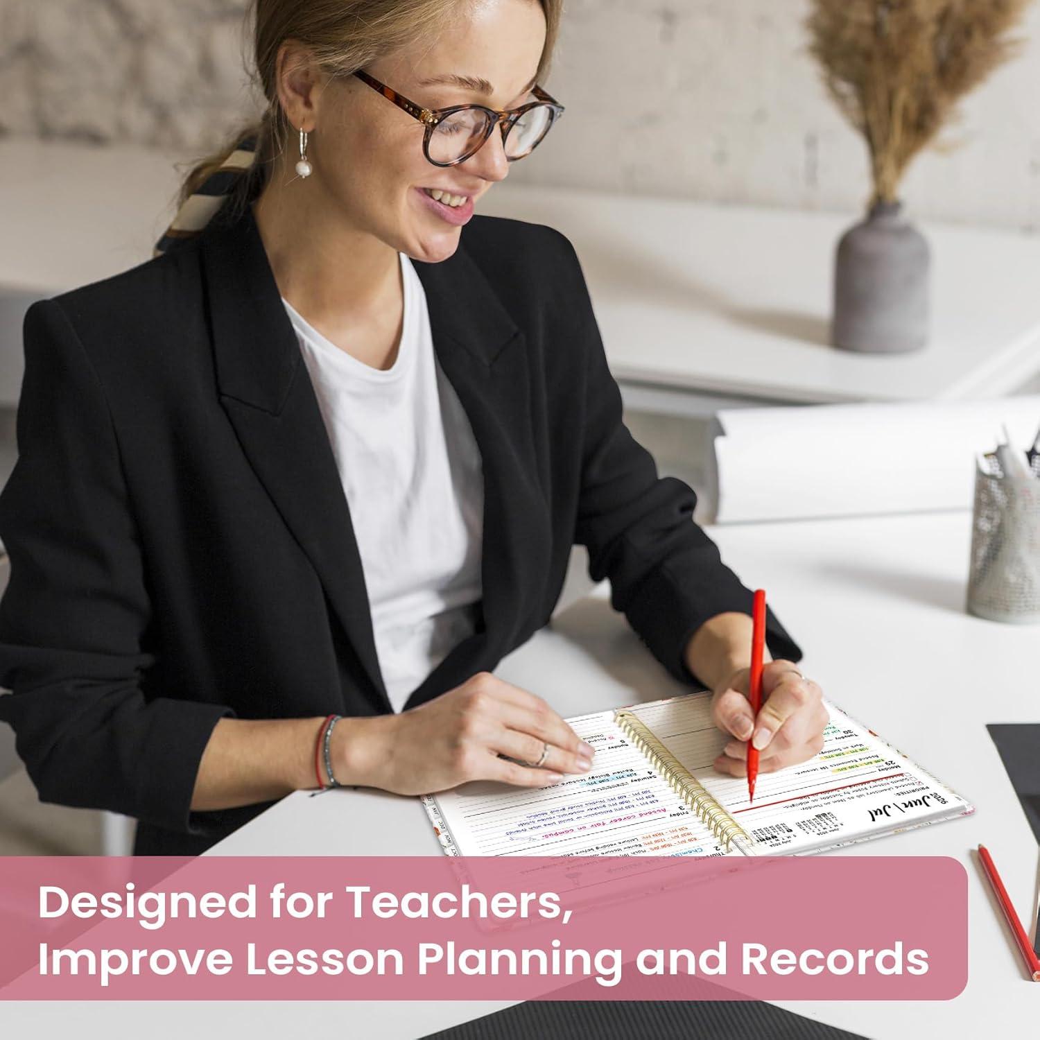 image:imagePlanner 20262027 Academic Year Monthly and Weekly Calendar Planner Jul 2026 Jun 2027 Hardcover Teacher Student Planning Agenda book with Tabs Perfect for School Office Supplies 63 x 85 Wild RoseAWildflowers