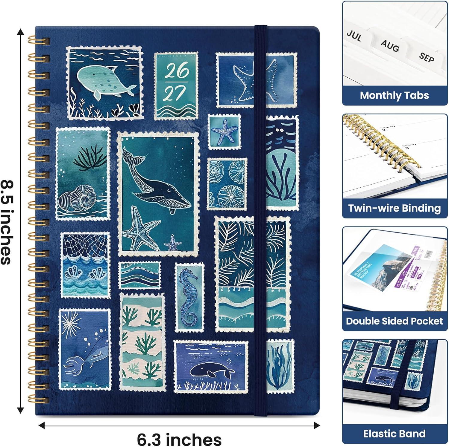 image:imagePlanner 20262027 Academic Year Weekly and Monthly Calender Planner from Jul 2026 Jun 2027 Spiral Bound School Planning Book Perfect for Teacher Student Women amp Men A5 63 x 85 HerbsXOcean Postmarks