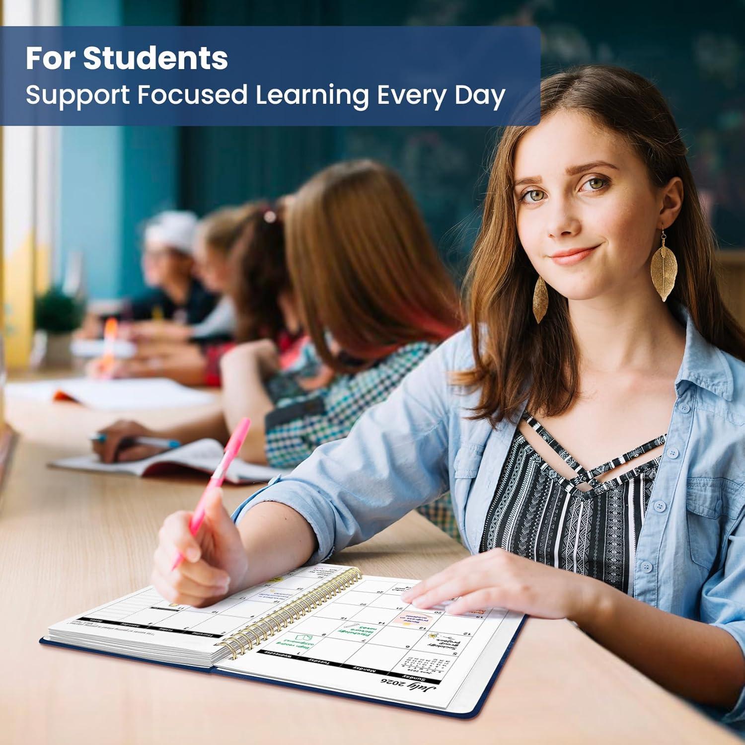 image:imagePlanner 20262027 Academic Year Weekly and Monthly Calender Planner from Jul 2026 Jun 2027 Spiral Bound School Planning Book Perfect for Teacher Student Women amp Men A5 63 x 85 HerbsXOcean Postmarks