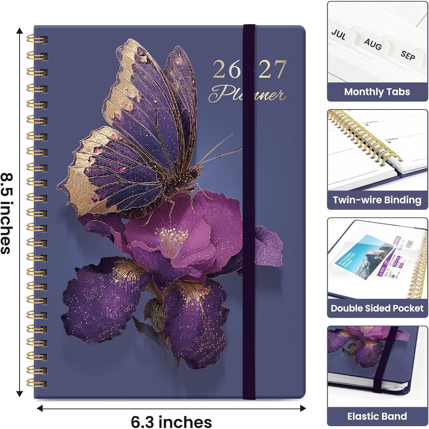 image:imagePlanner 20262027 Academic Year Weekly and Monthly Calender Planner from Jul 2026 Jun 2027 Spiral Bound School Planning Book Perfect for Teacher Student Women amp Men A5 63 x 85 HerbsRRoyal Flutter
