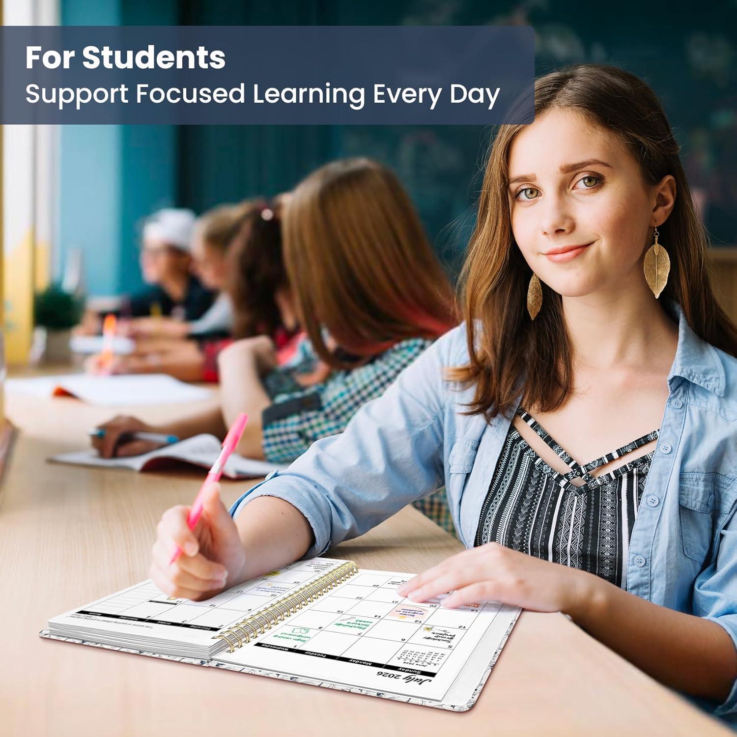 image:imagePlanner 20262027 Academic Year Weekly and Monthly Calender Planner from Jul 2026 Jun 2027 Spiral Bound School Planning Book Perfect for Teacher Student Women amp Men A5 63 x 85 HerbsQButterfly Grove