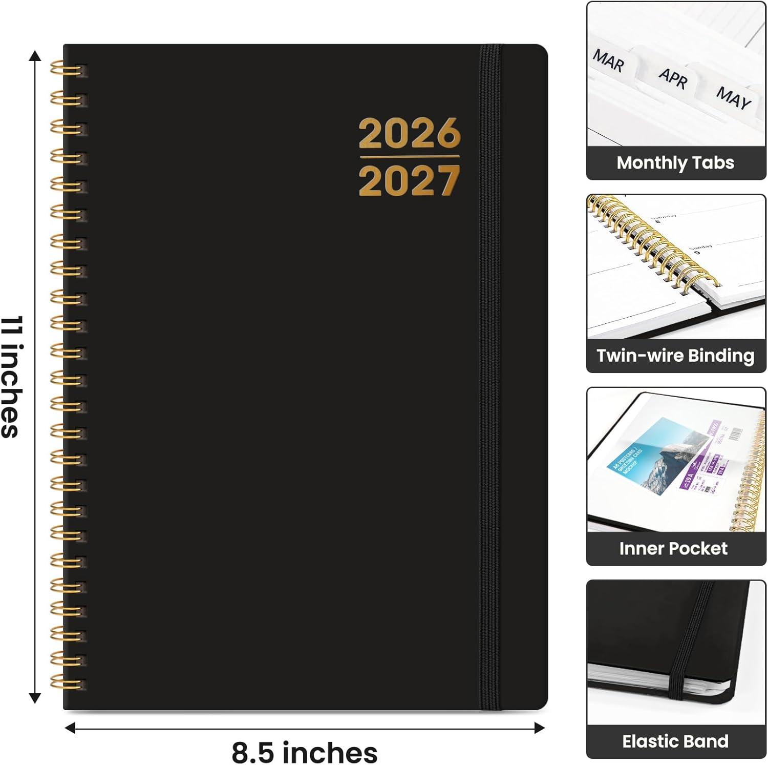 image:imagePlanner 20262027 for Women amp Men Set of 3 Academic Monthly and Weekly Calendar Planner Jul 2026 Jun 2027 A5 63 x 85 Teacher Student Planning Book with Tabs Ideal for Office School Supplies Black Green PurpleCBlack