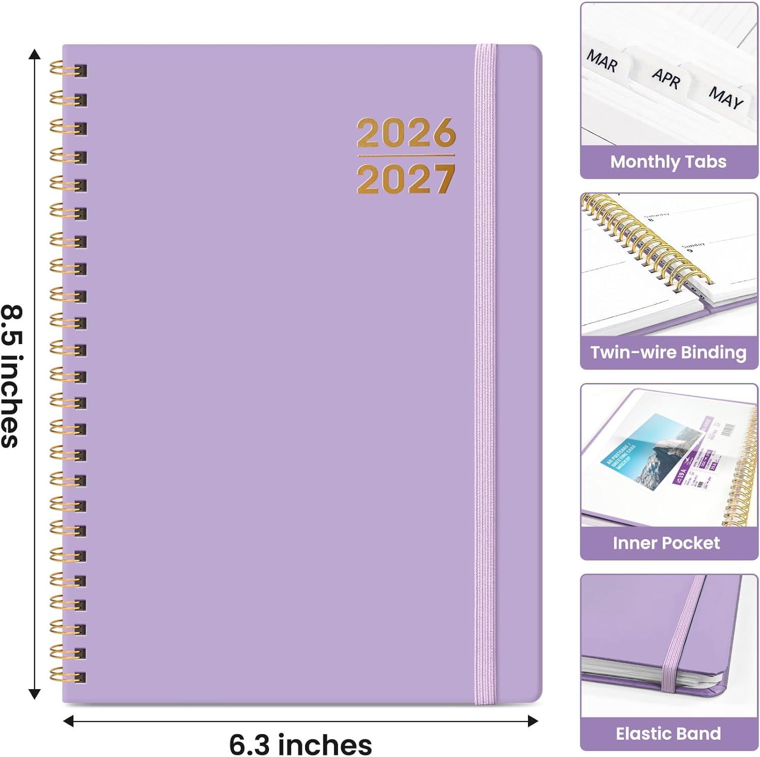 image:imagePlanner 20262027 for Women amp Men Set of 3 Academic Monthly and Weekly Calendar Planner Jul 2026 Jun 2027 A5 63 x 85 Teacher Student Planning Book with Tabs Ideal for Office School Supplies Black Green PurpleJLilac Purple