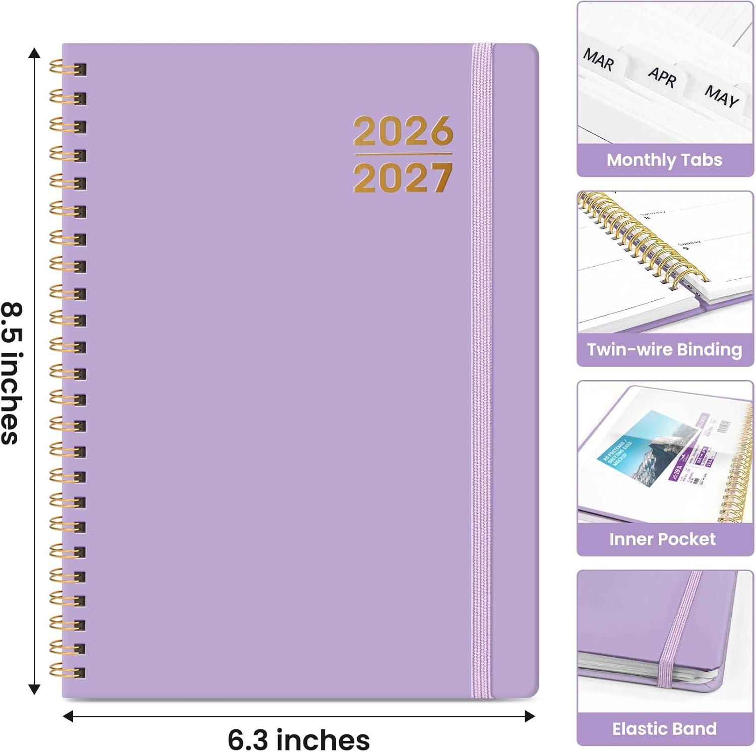 image:imagePlanner 20262027 for Women amp Men Set of 3 Academic Monthly and Weekly Calendar Planner Jul 2026 Jun 2027 A5 63 x 85 Teacher Student Planning Book with Tabs Ideal for Office School Supplies Black Green PurpleJLilac Purple
