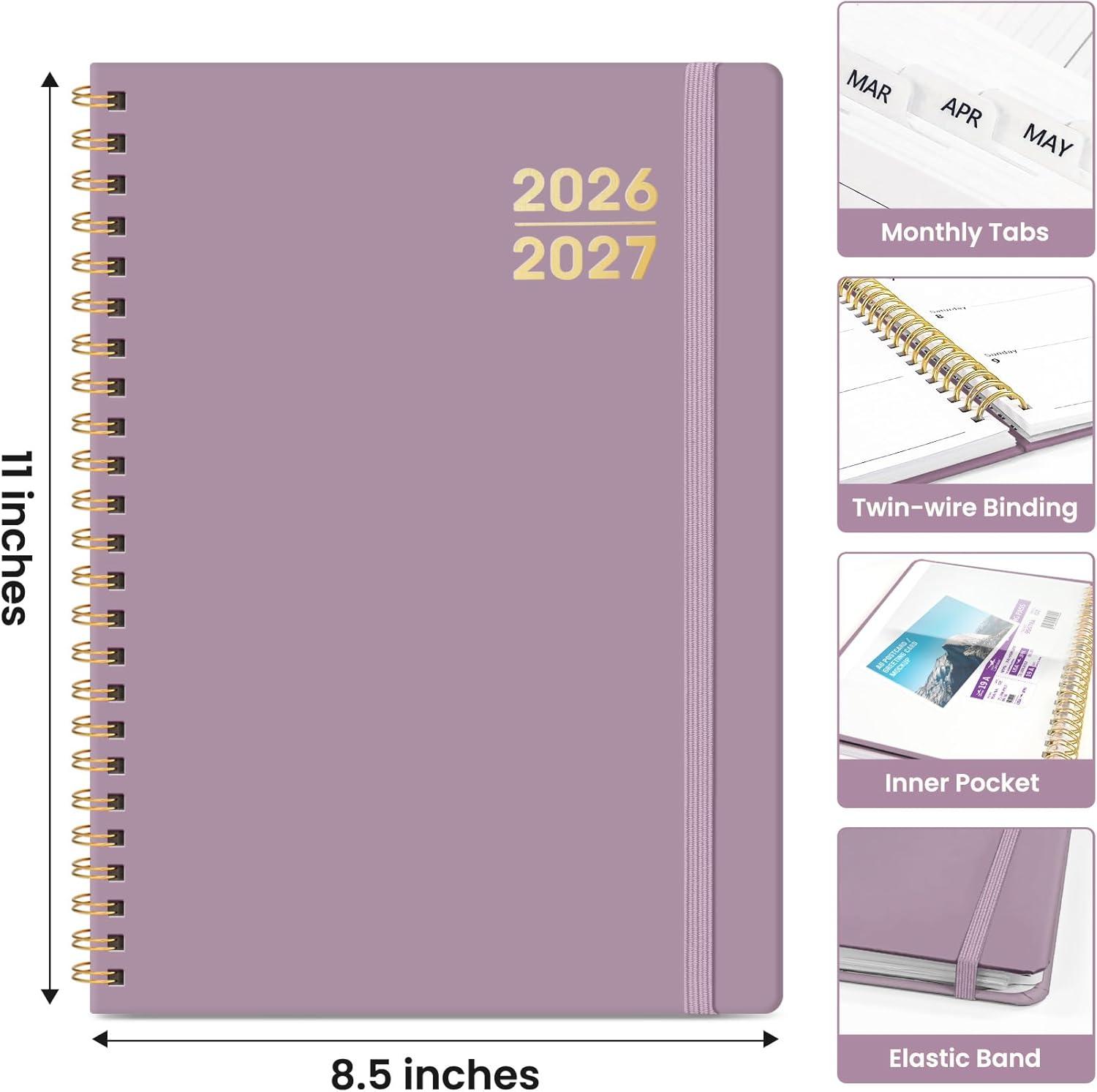 image:imagePlanner 20262027 for Women amp Men Set of 3 Academic Monthly and Weekly Calendar Planner Jul 2026 Jun 2027 A5 63 x 85 Teacher Student Planning Book with Tabs Ideal for Office School Supplies Black Green PurpleDBoho Purple