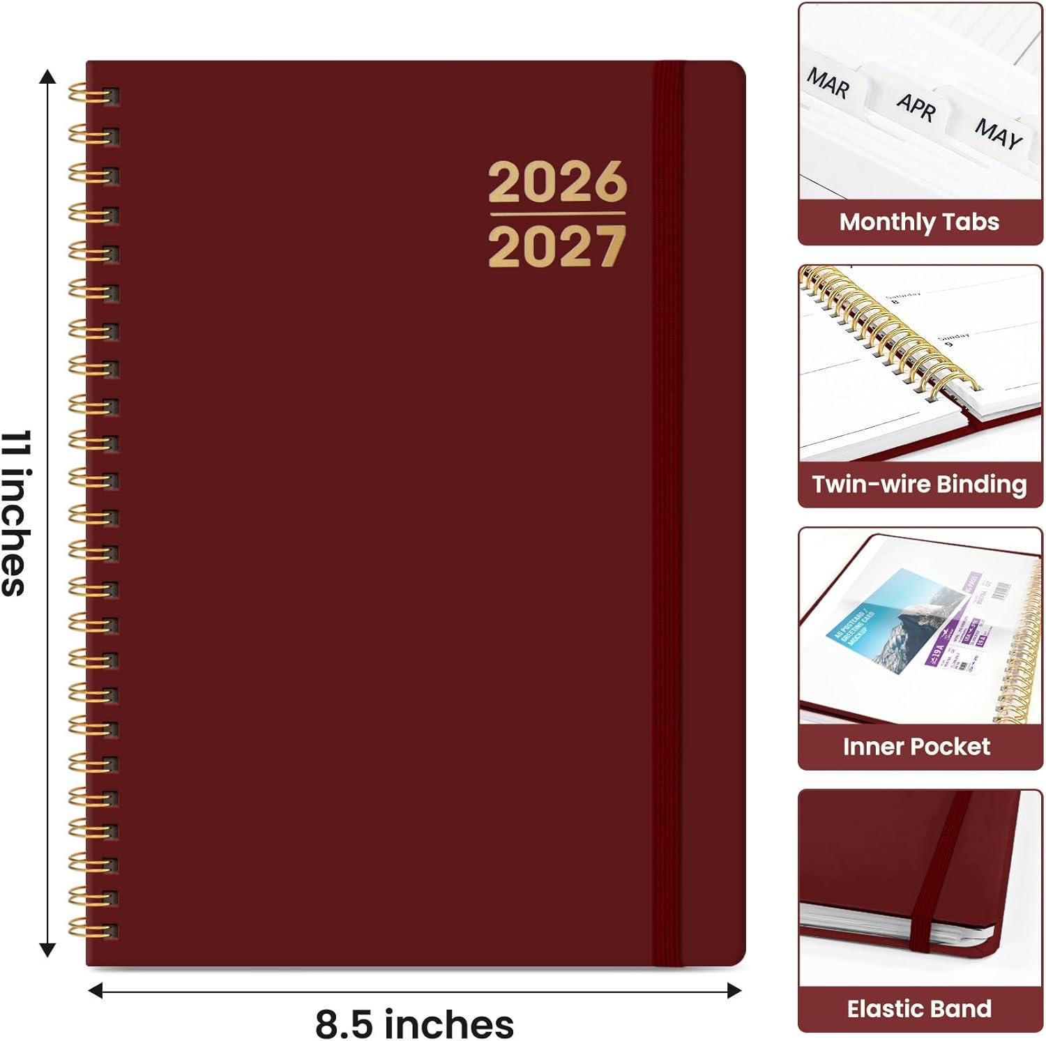 image:imagePlanner 20262027 for Women amp Men Set of 3 Academic Monthly and Weekly Calendar Planner Jul 2026 Jun 2027 A5 63 x 85 Teacher Student Planning Book with Tabs Ideal for Office School Supplies Black Green PurpleIBurgundy