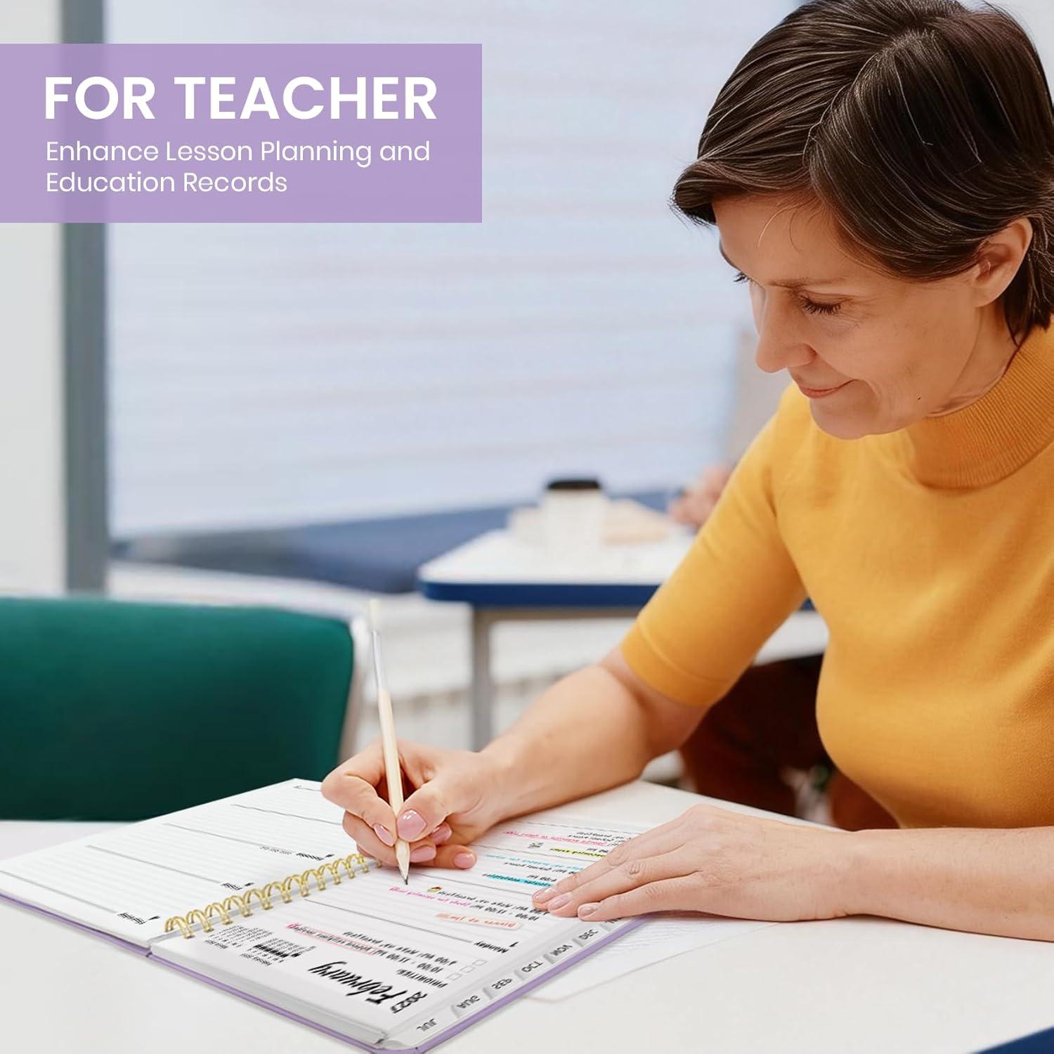 image:imagePlanner 20262027 for Women amp Men Set of 3 Academic Monthly and Weekly Calendar Planner Jul 2026 Jun 2027 A5 63 x 85 Teacher Student Planning Book with Tabs Ideal for Office School Supplies Black Green PurpleJLilac Purple